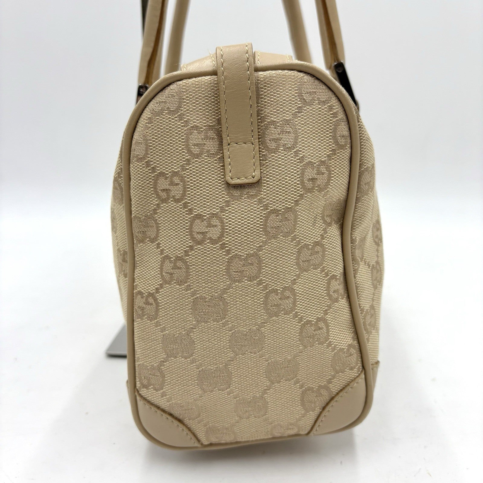 Gucci GG Mini Boston Handbag - Beige, Canvas