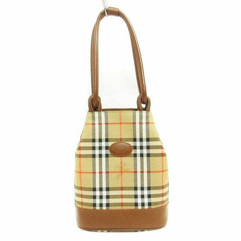 Burberry Nova Check Shoulder Bag - Brown Beige, Canvas Leather