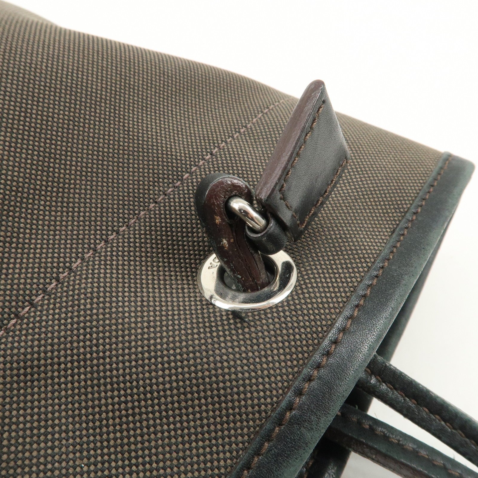 Prada Logo Jacquard Tote Bag - Dark Brown, Leather