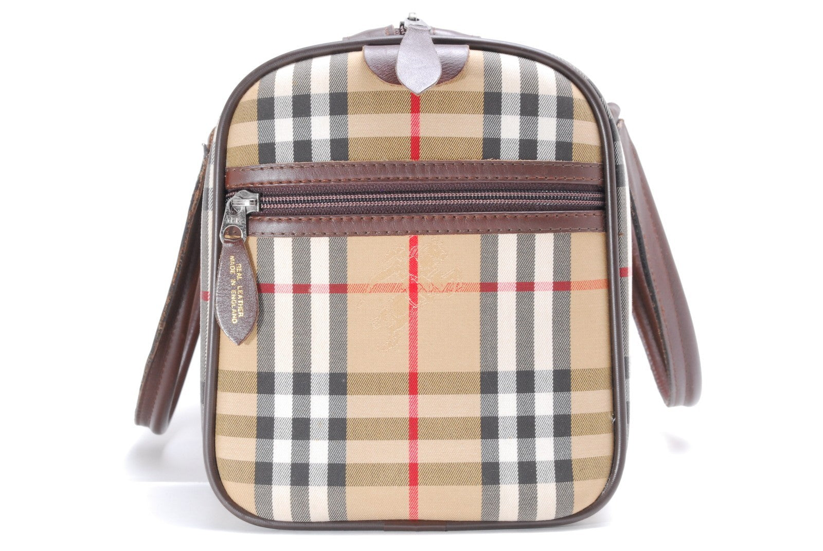 Burberry Nova Check Shadow Horse Boston Bag - Brown, Canvas