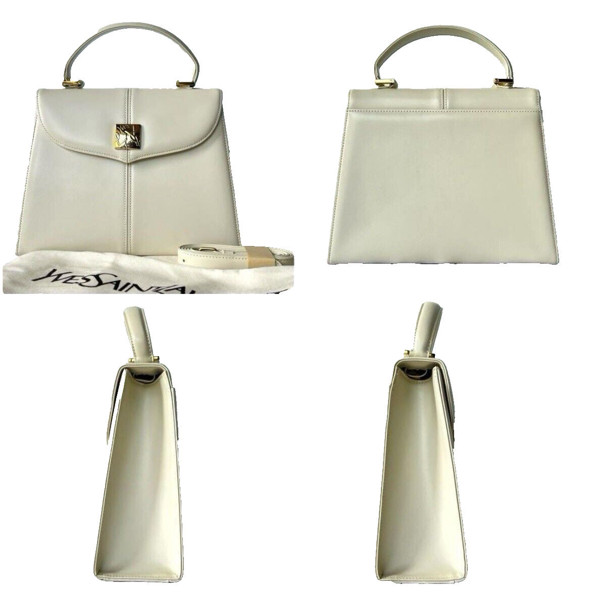 Saint Laurent Shoulder 2Way Hand Tote Bag - White, Leather