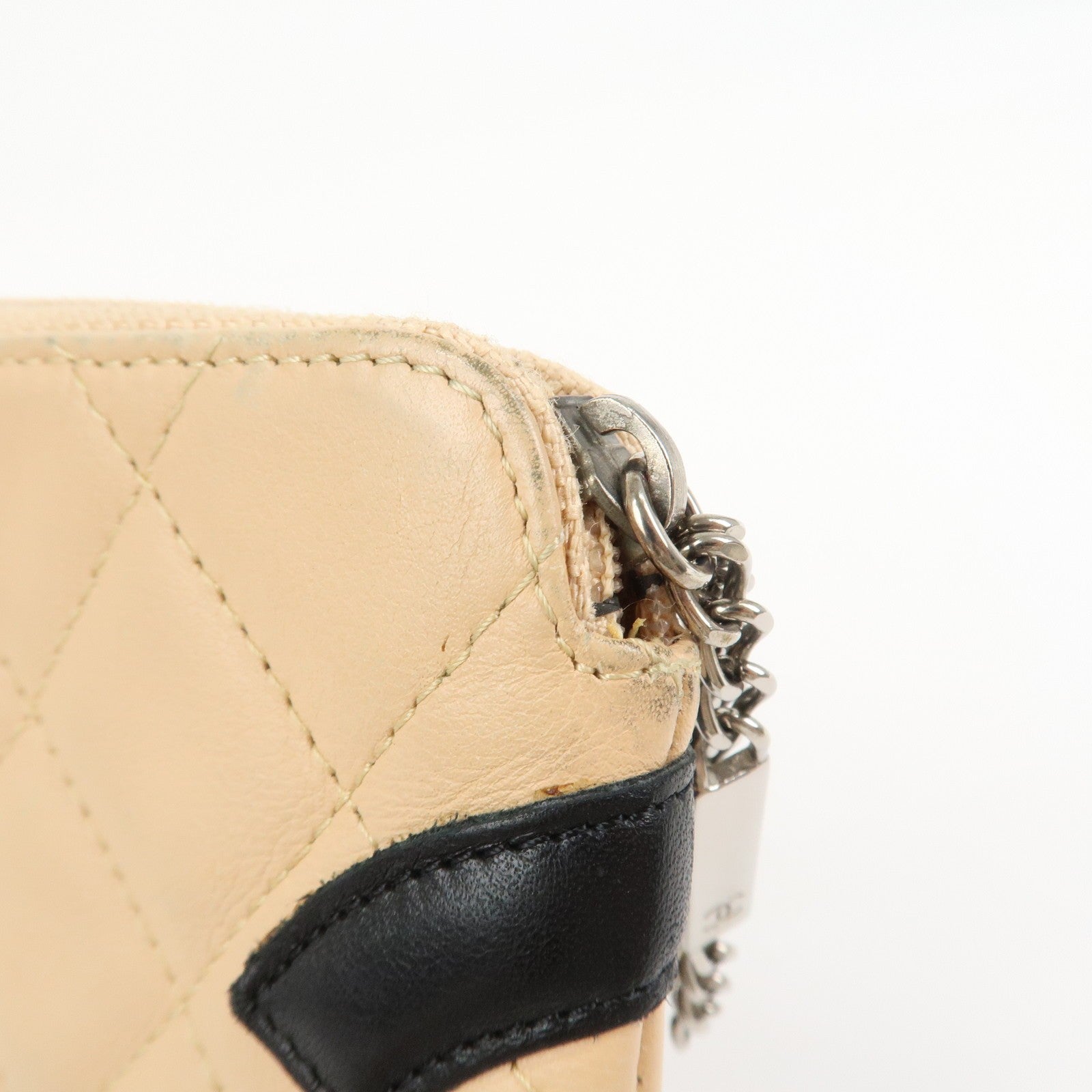 CHANEL Cambon Line Cosmetic Pouch - Beige, Lamb Skin