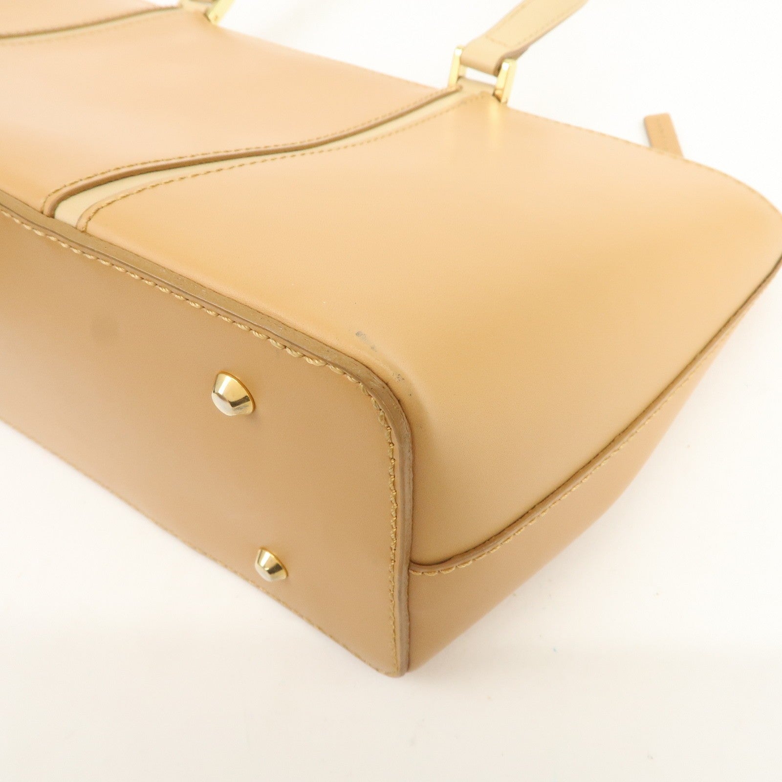 Burberry Nova Plaid Logo Hand Bag - Light Brown, Leather