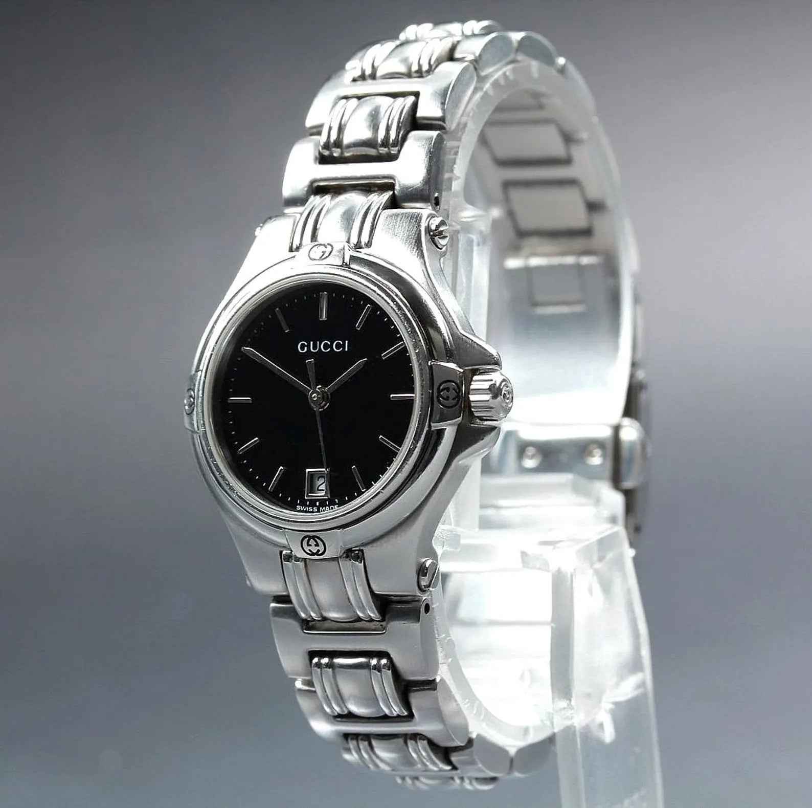 Gucci 9040L Wristwatch - Black, Stainless Steel