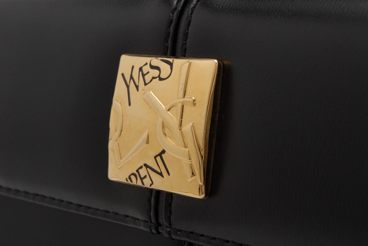 Saint Laurent Vintage Top Handle Handbag - Black, Leather
