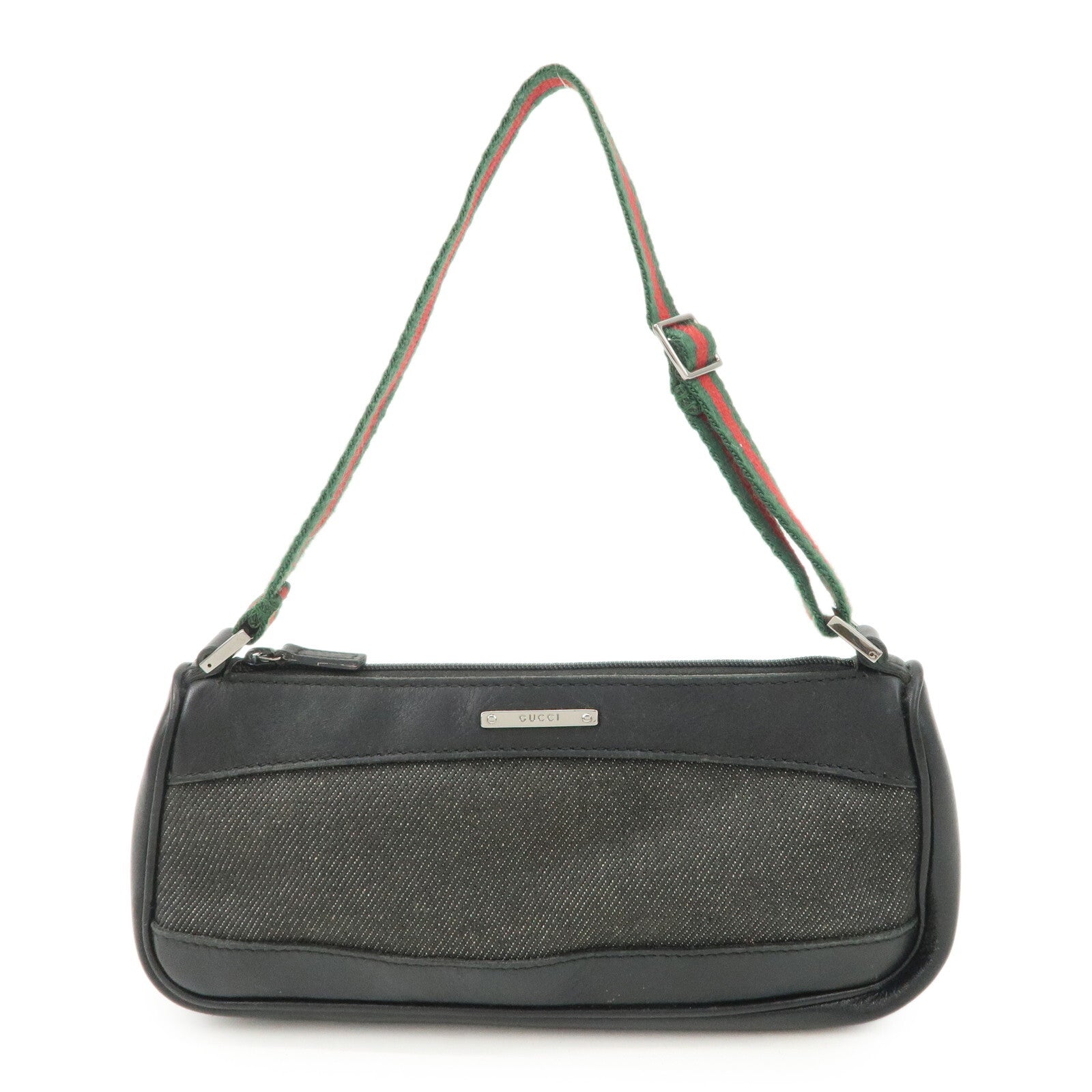 Gucci Sherry Accessory Pouch - Black, Canvas, Leather