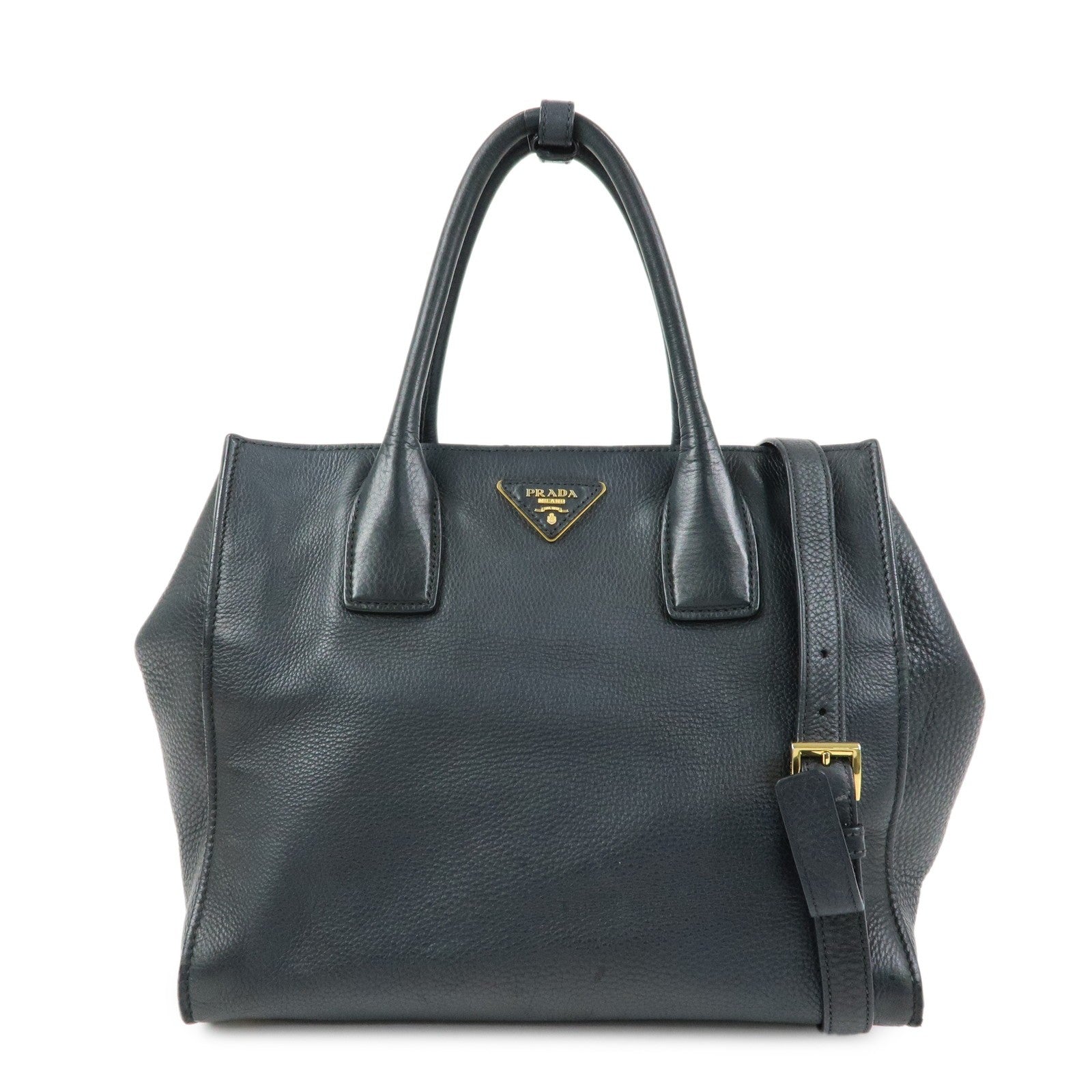 Prada 2way Bag Handbag - Black, Calf Leather