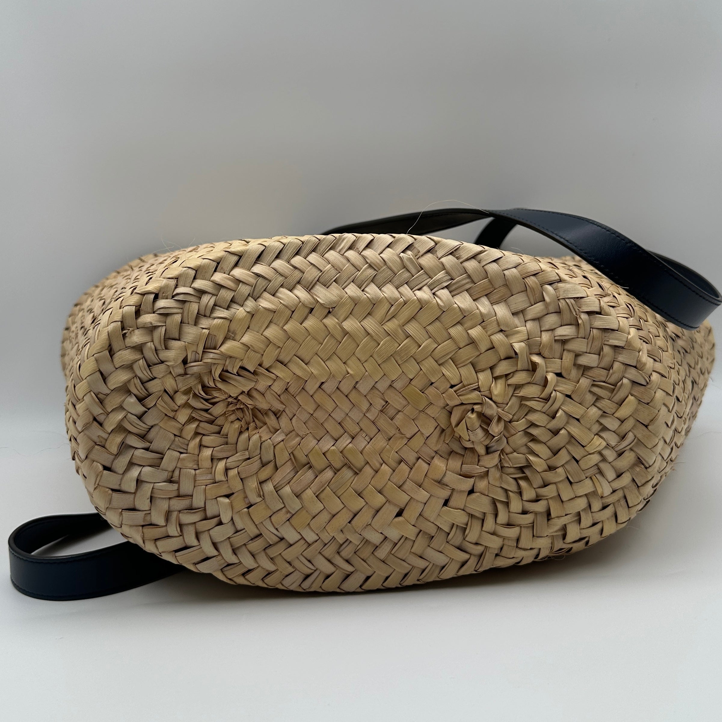 Triomphe Panier Shoulder Basket Bag Raffia