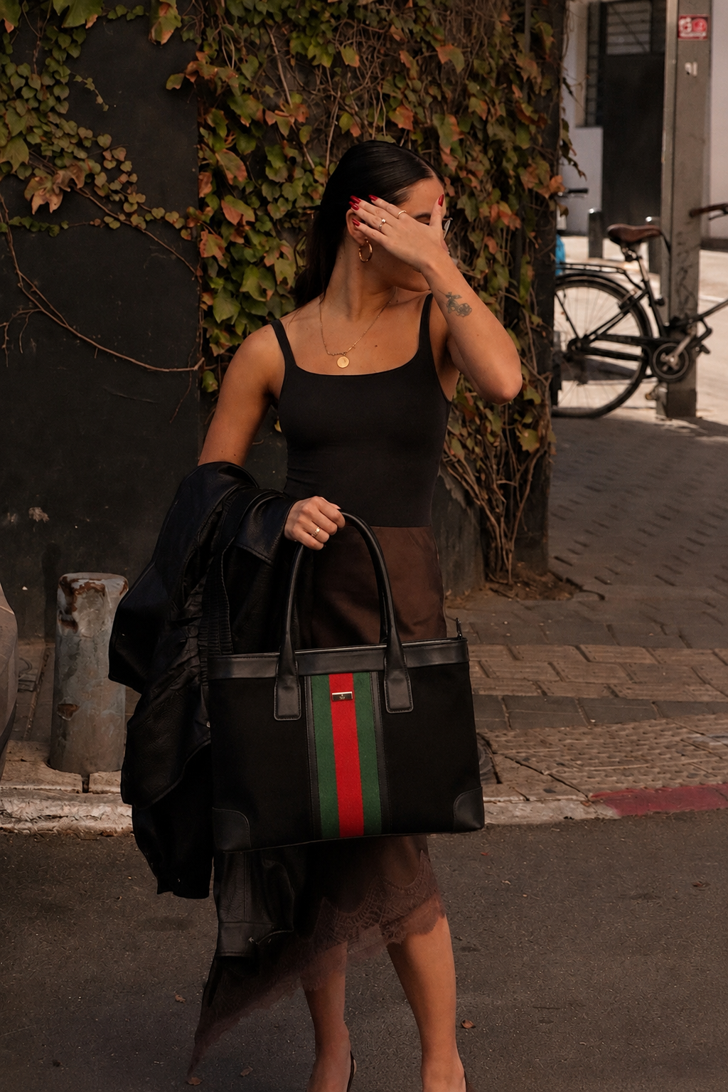 Gucci Shoulder Bag - Black, Suede Leather