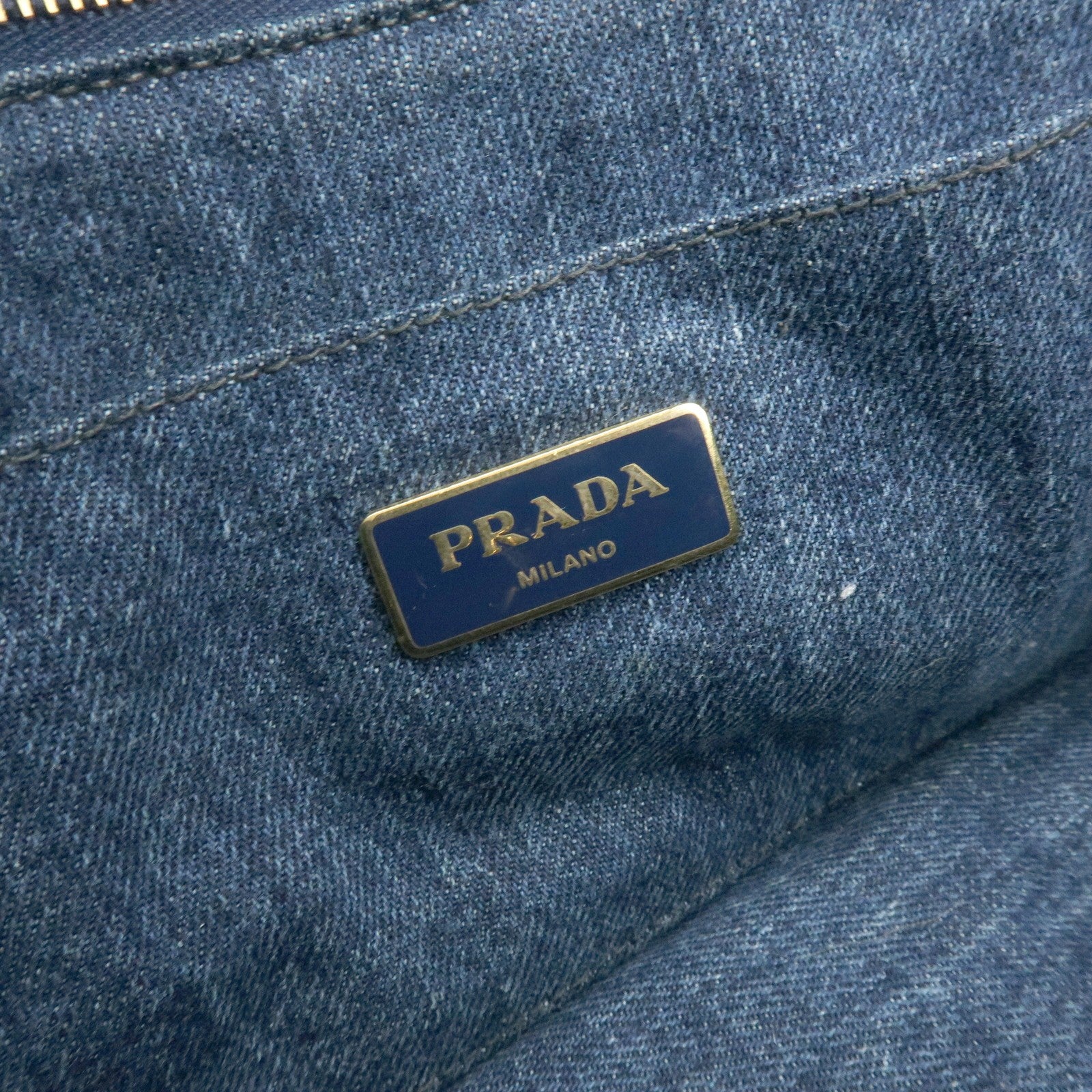 Prada Canapa Handbag - Blue, Denim