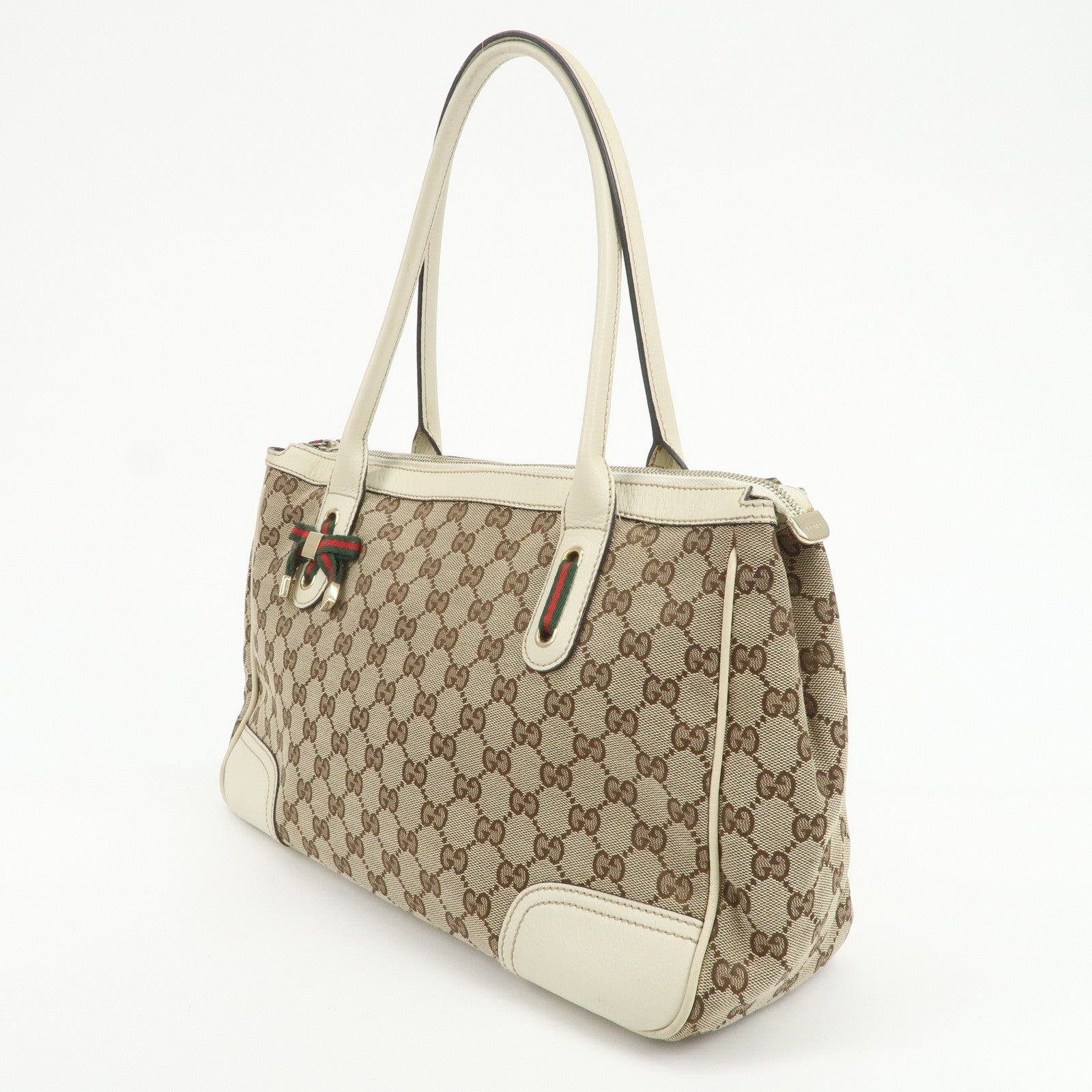 Gucci Princy Sherry Tote Bag - Brown Ivory, GG Canvas Leather