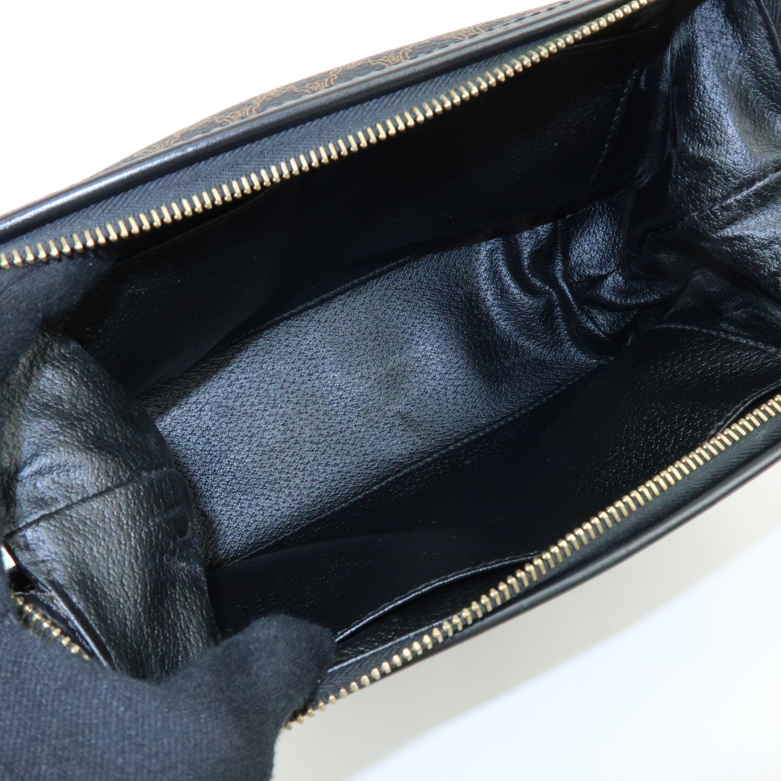 Celine Pouch - Dark Brown, Black, Leather, PVC