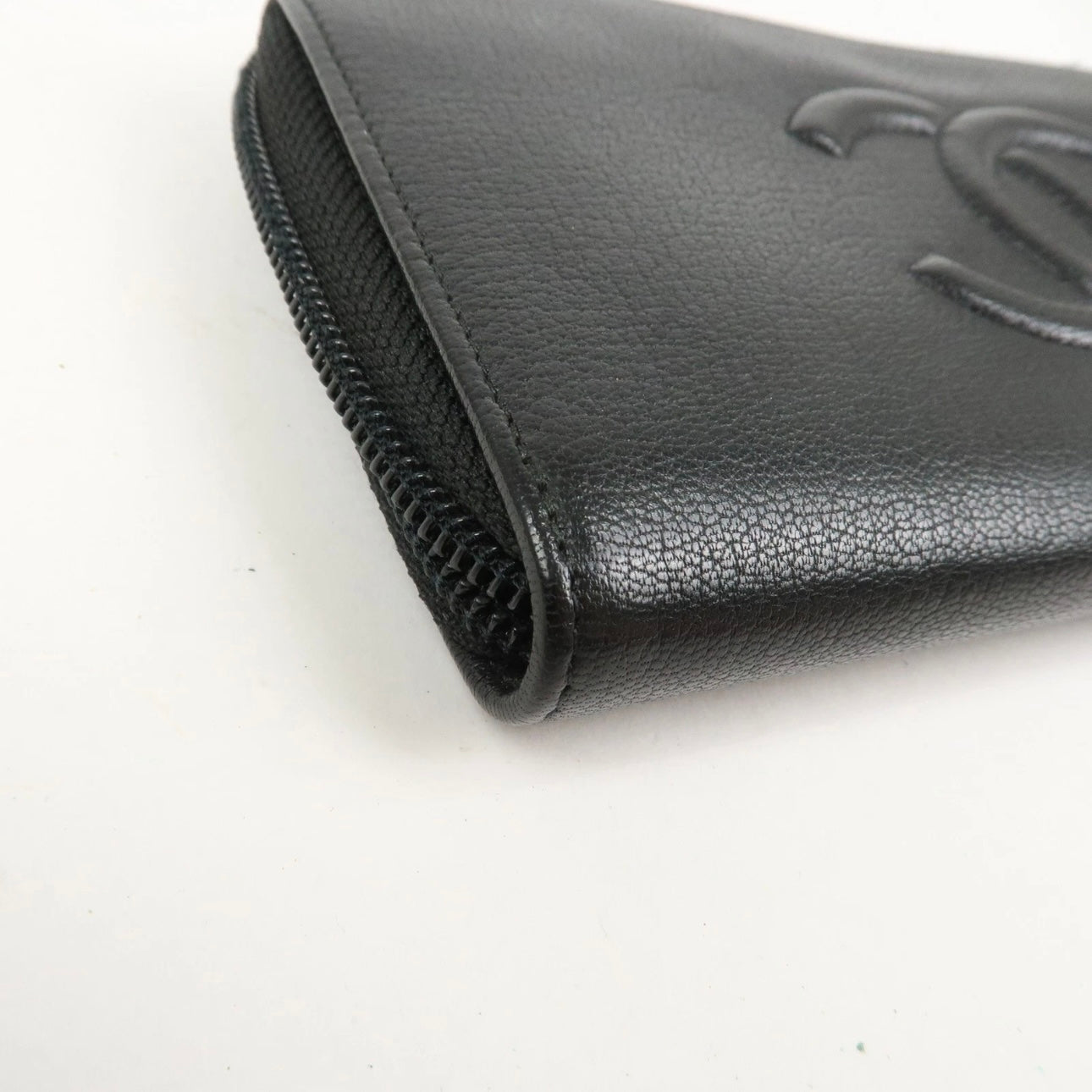 CHANEL Leather Bi-Fold Long Wallet