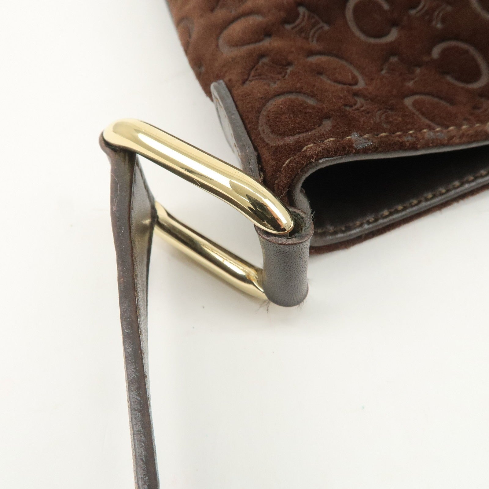 Celine C Macadam Shoulder Bag - Brown, Suede Leather