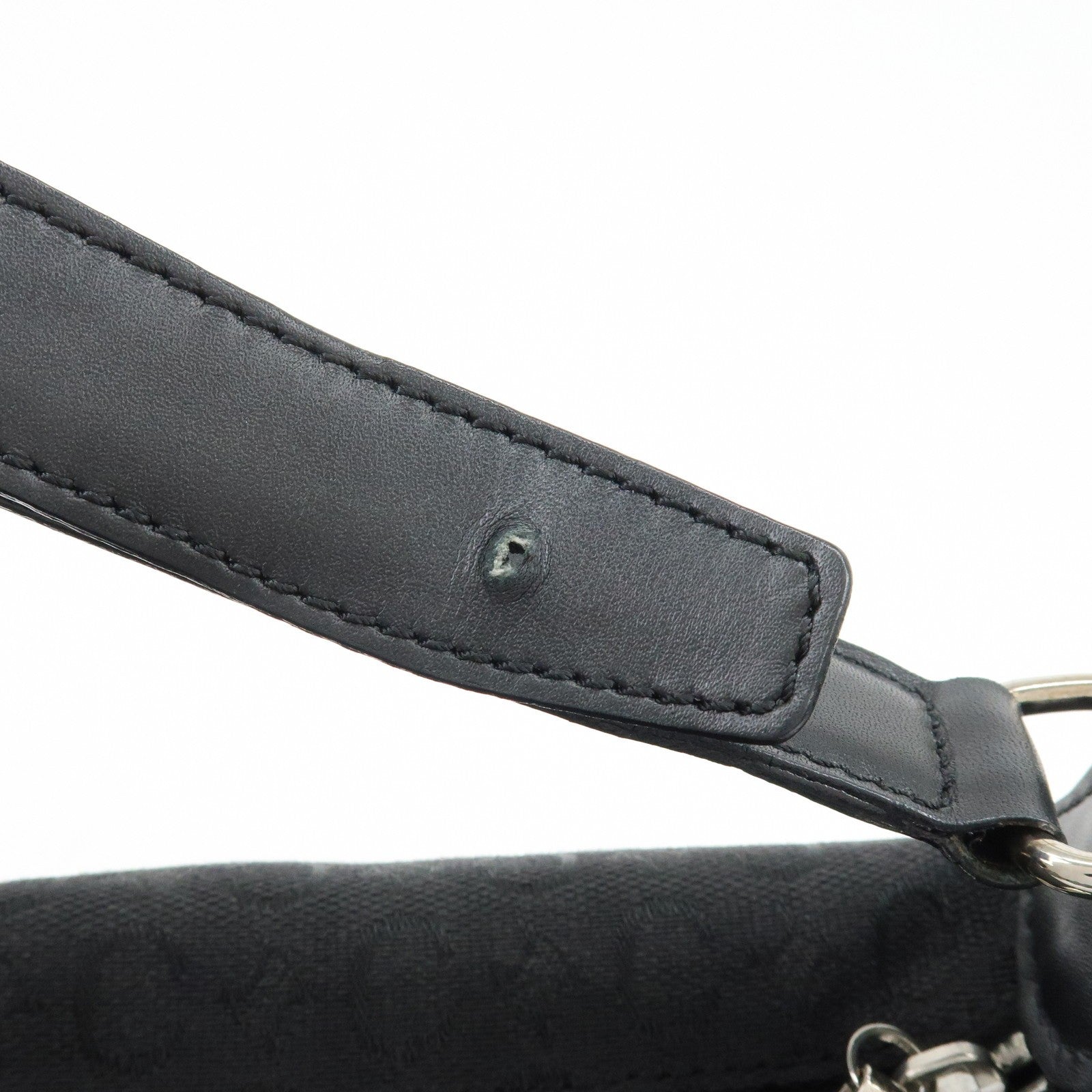 Celine C Macadam Hand Bag - Black, Canvas, Leather