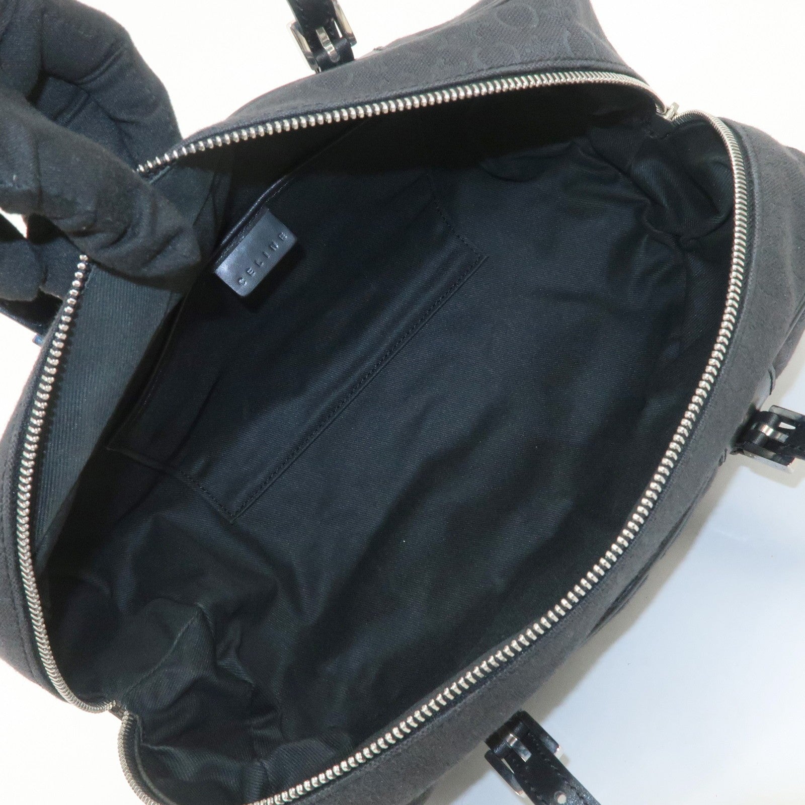 Celine C Macadam Mini Boston Bag - Black, Canvas