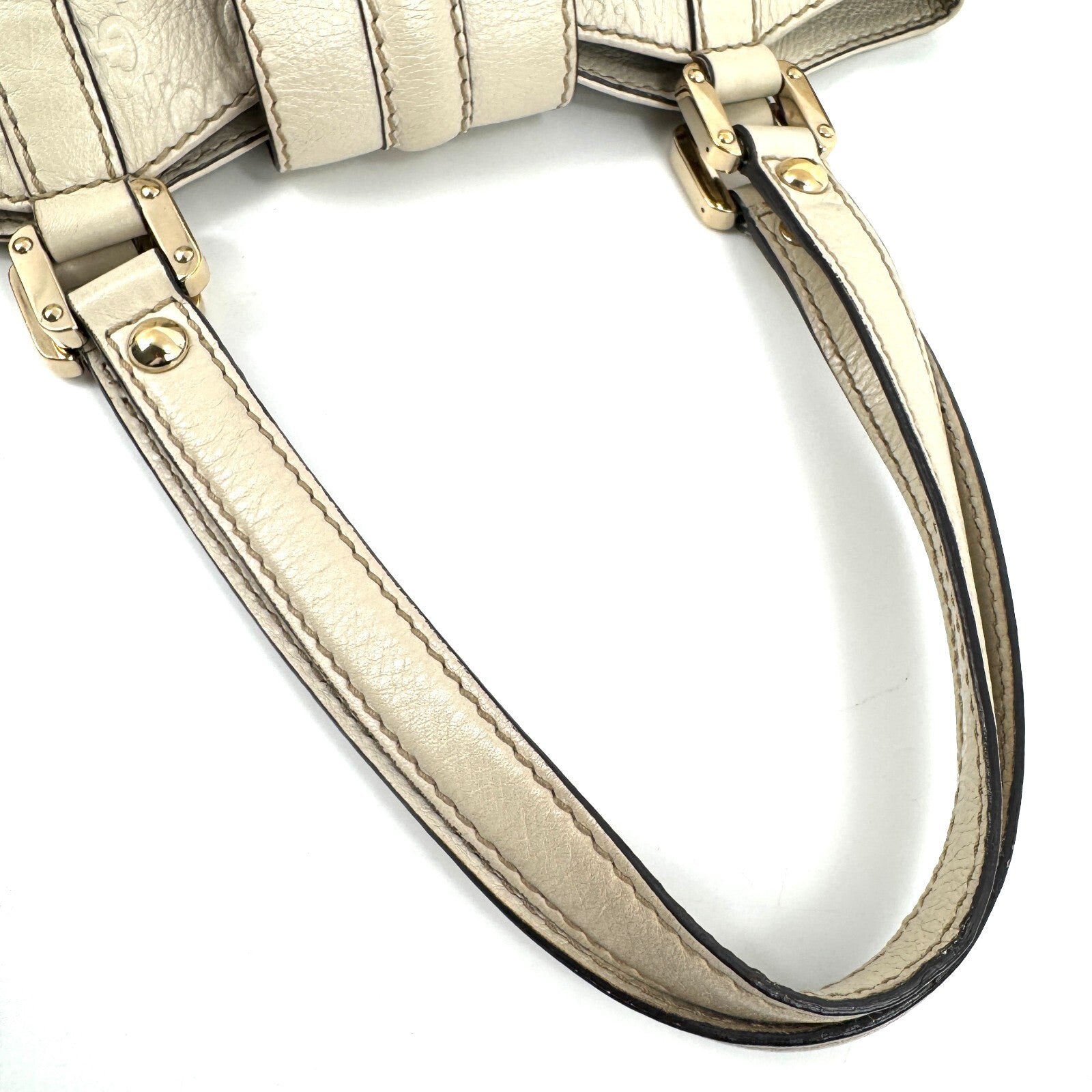 Gucci Tote Shoulder Hand Bag - White, Leather