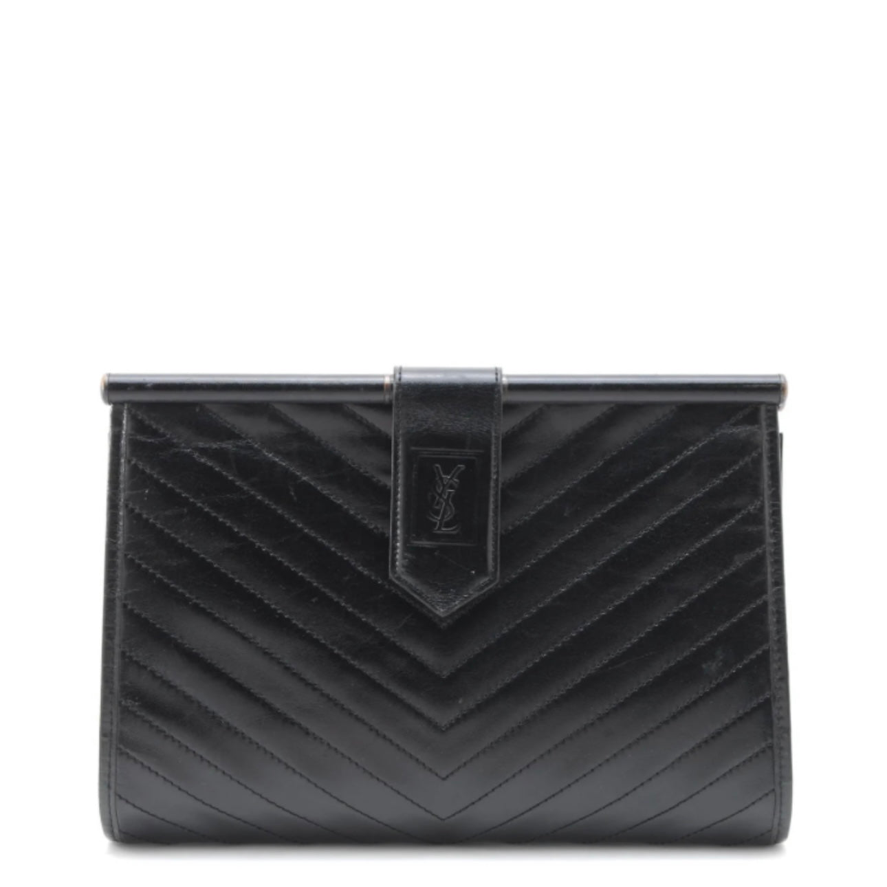 Saint Laurent Yves Saint-Laurent Clutch Bag - Black, Leather
