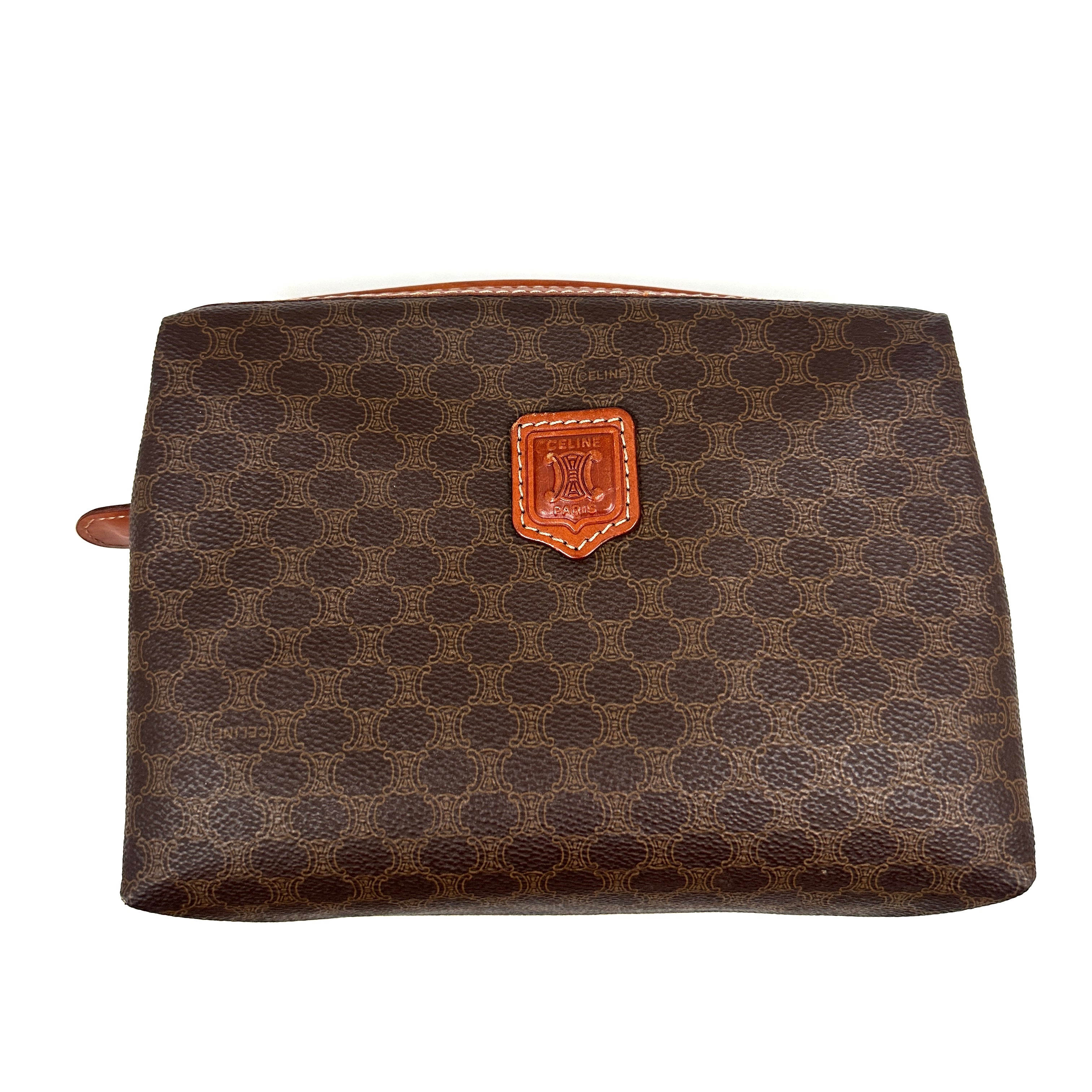 Macadam Canvas pouch Leather Brown
