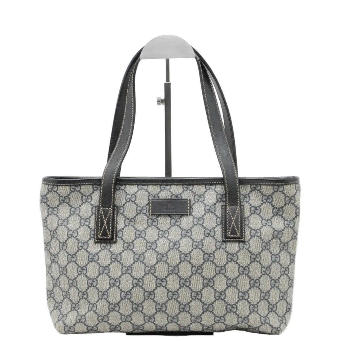 Gucci GG Tote Shoulder Hand Bag - Navy, PVC Leather