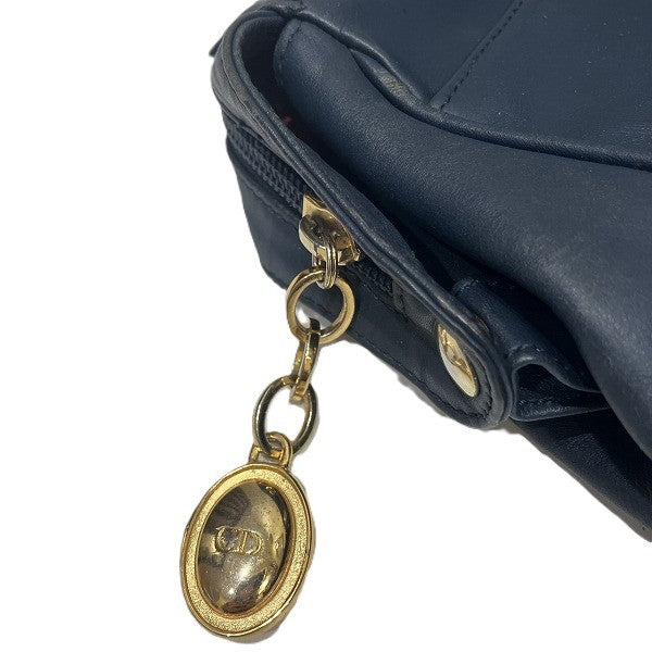 Dior Logo Charm Handbag - Navy, Leather