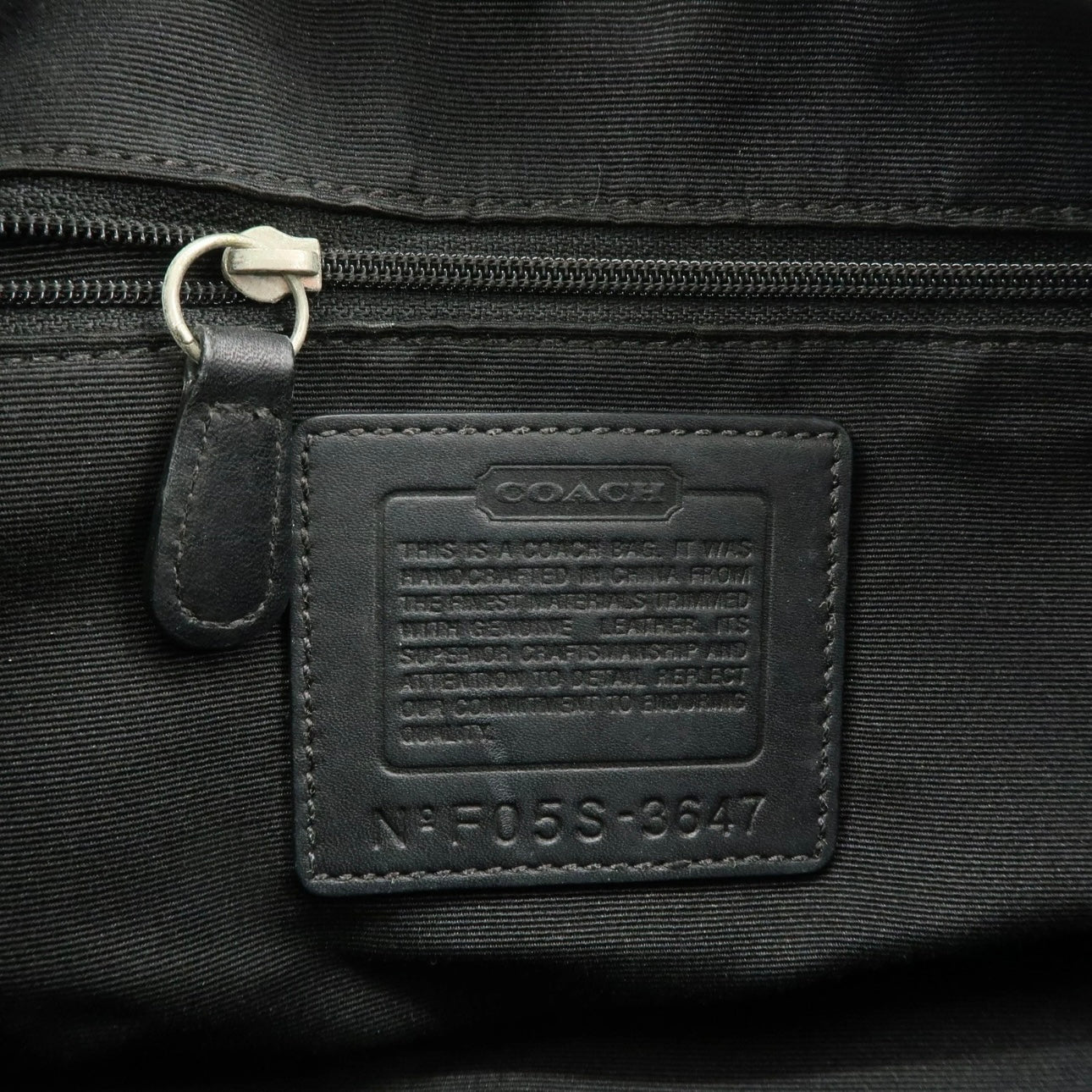 COACH Leather Canvas Hand Bag Brown Silver