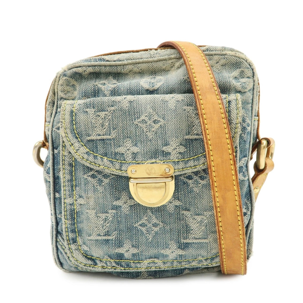 Louis Vuitton Monogram Denim Camera Bag Shoulder Bag Blue