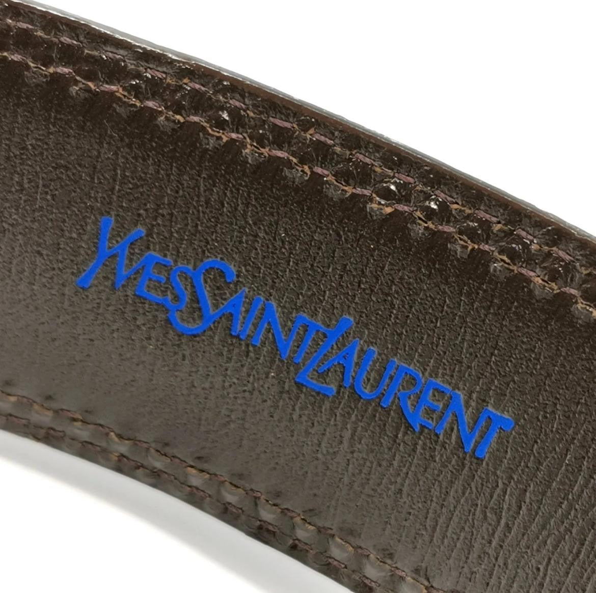 Saint Laurent Brown Croco Belt
