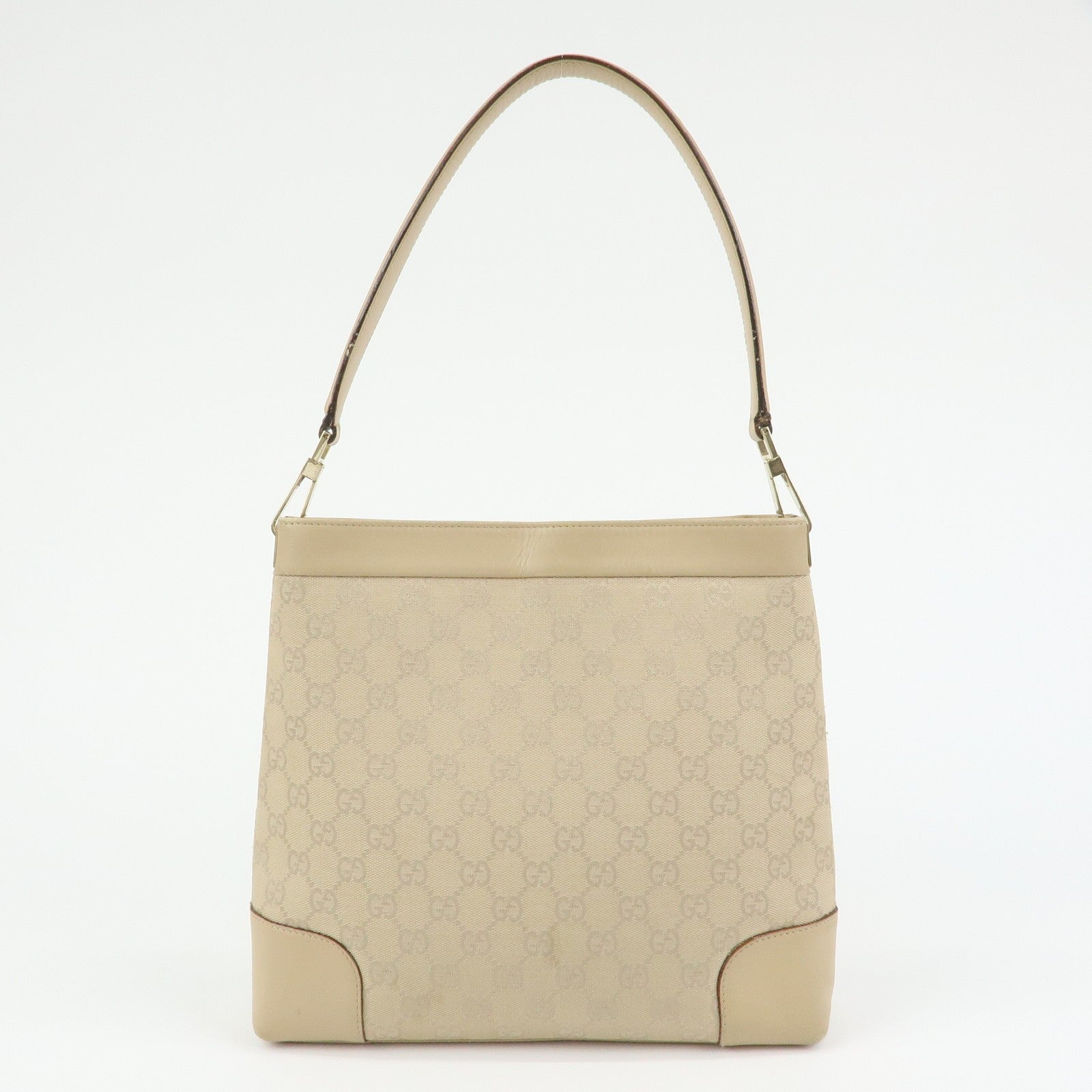 Gucci Shoulder Hand Bag - Beige, GG Canvas, Leather
