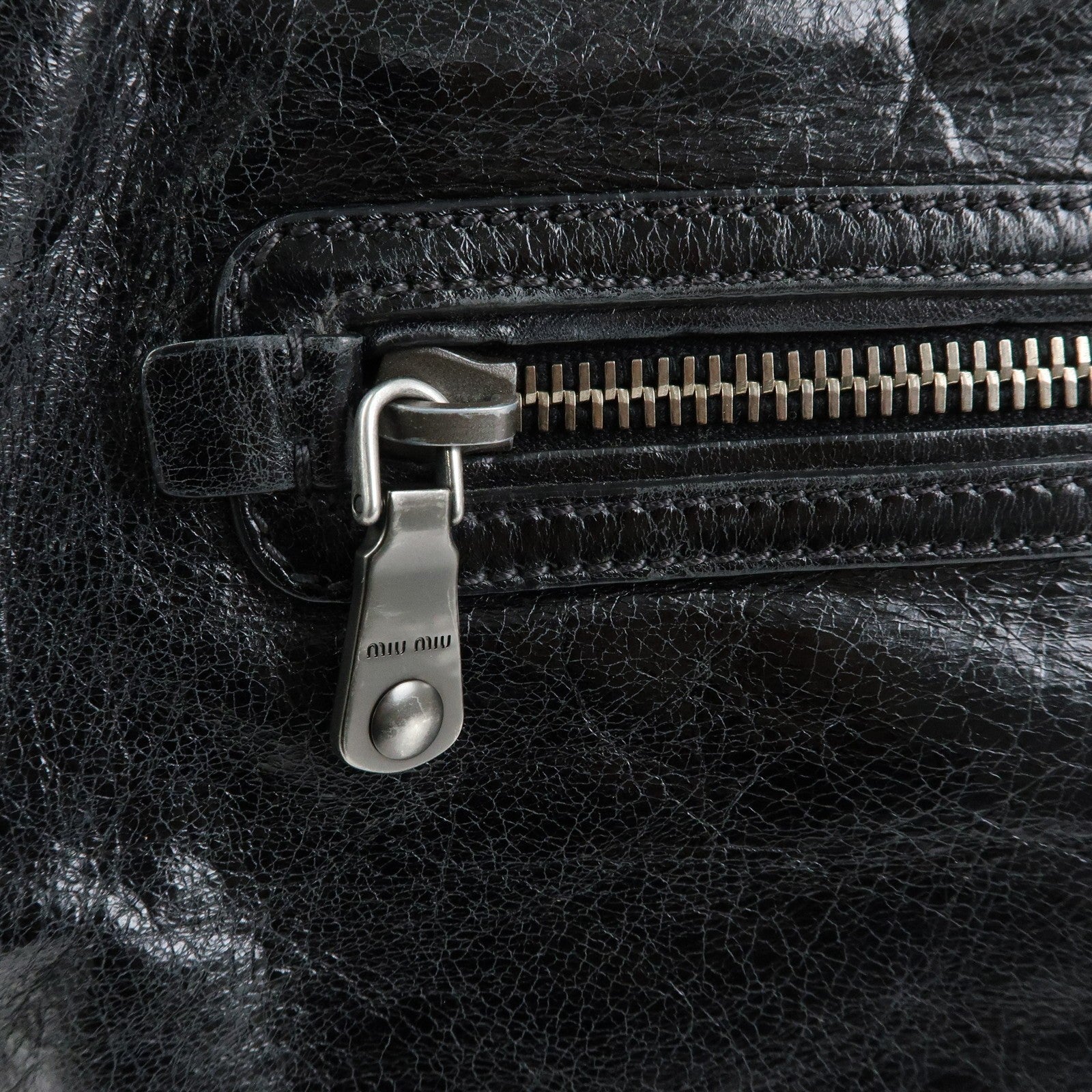 Miu Miu Leather Tote Bag - Black, Leather