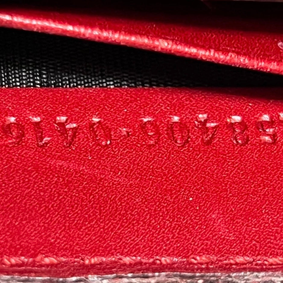 Gucci wallet ribbon microGG enamel Red