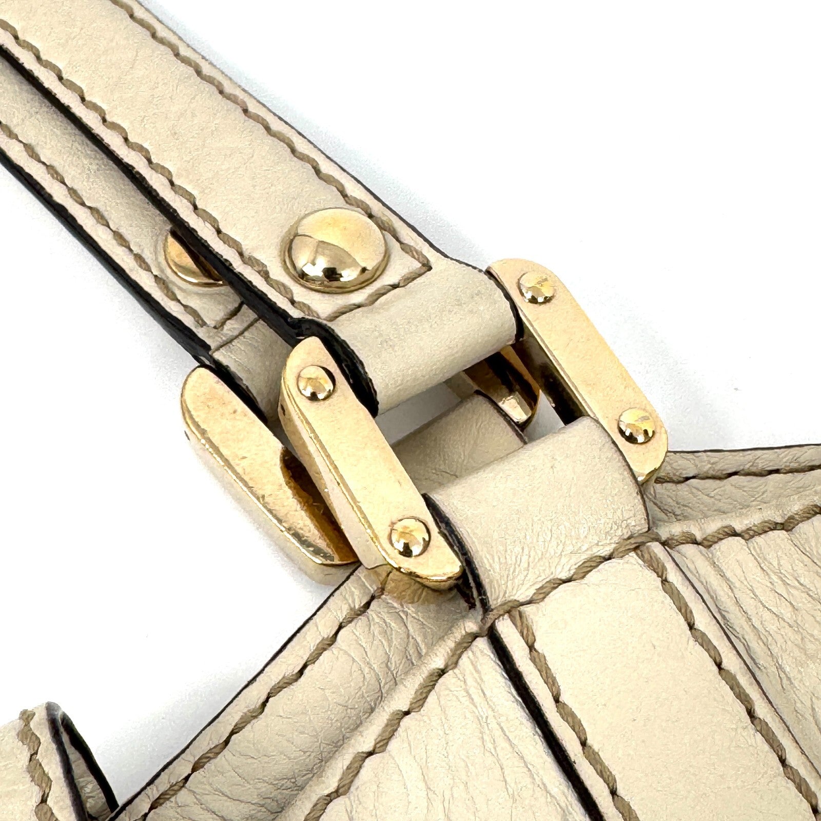 Gucci Tote Shoulder Hand Bag - White, Leather