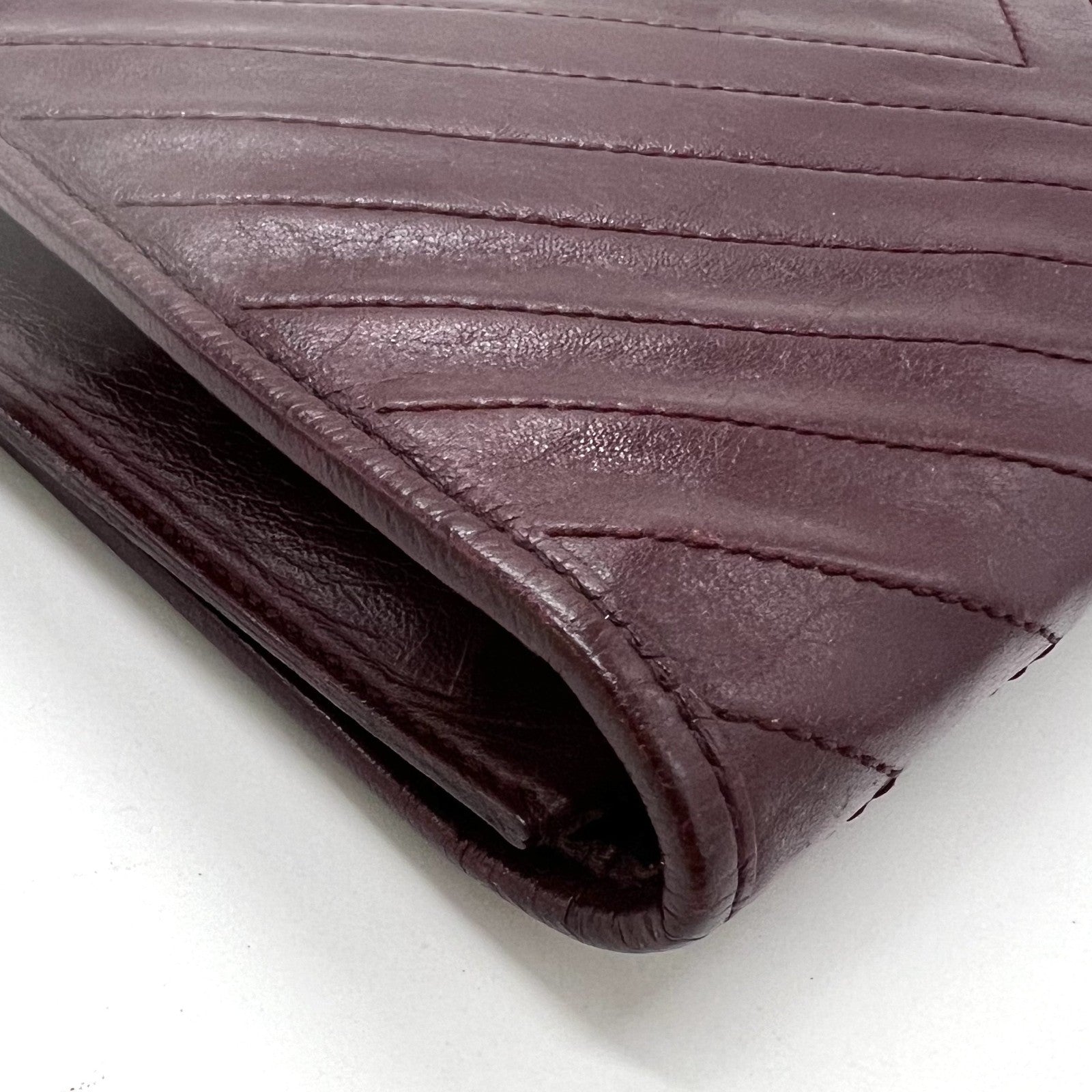 Saint Laurent Yves Clutch Bag - Red Bordeaux, Leather