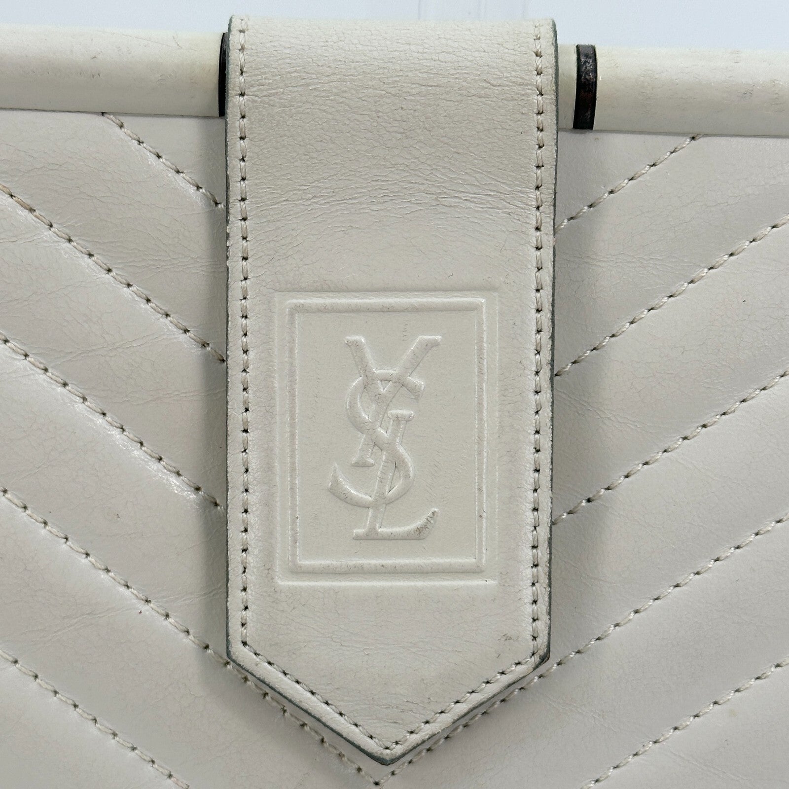 Saint Laurent Yves Saint Laurent Clutch Bag - Ivory, Leather