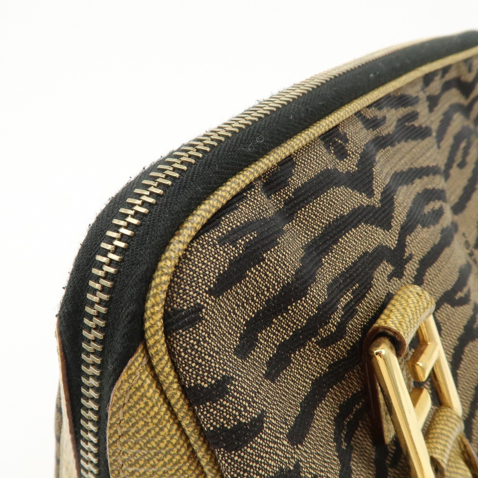 Fendi 2Way Hand Bag - Zebra Print Black Brown, Leather Canvas