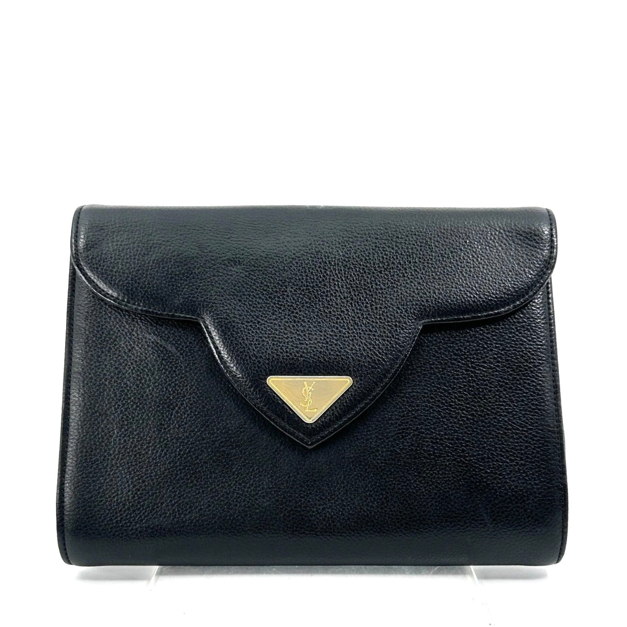 Saint Laurent YSL Clutch Bag Black Leather