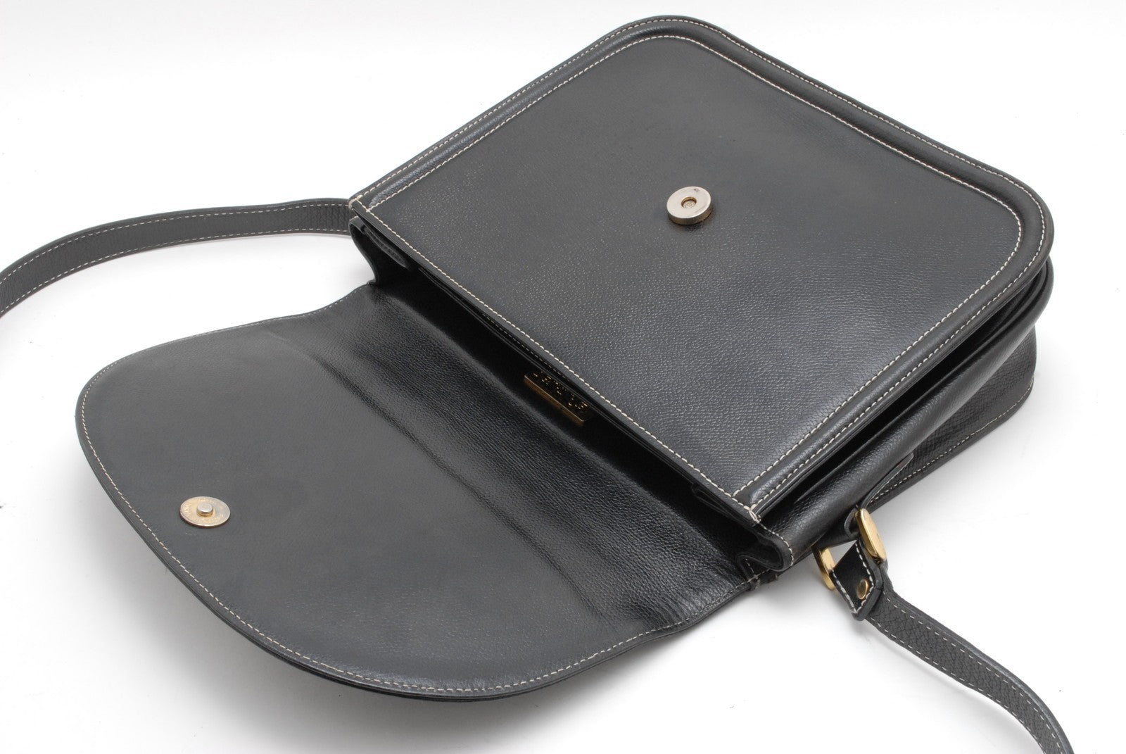 Saint Laurent Yves Vintage Shoulder Tote Stitch Bag - Black, Leather