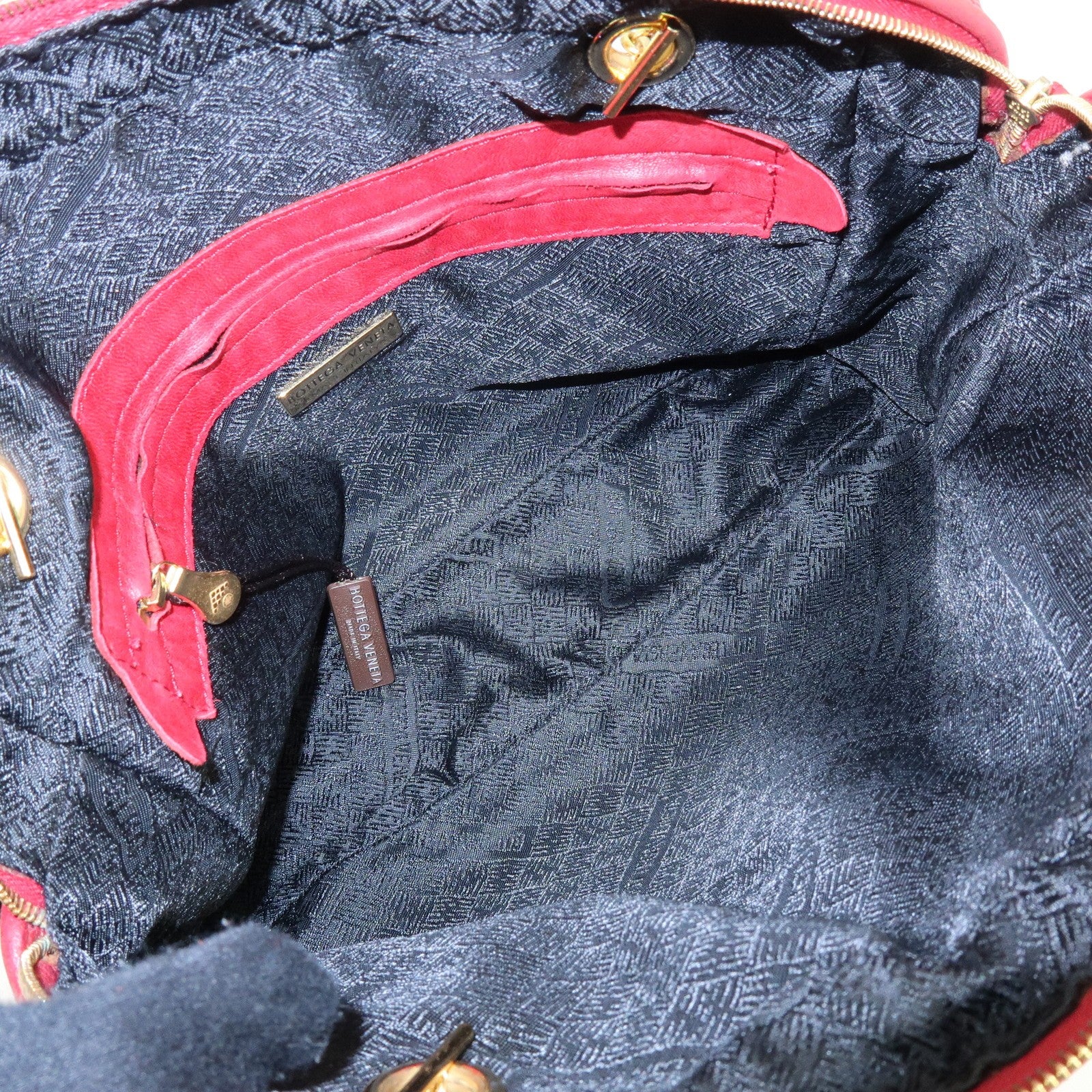 Bottega Veneta Intrecciato Shoulder Bag - Red, Leather