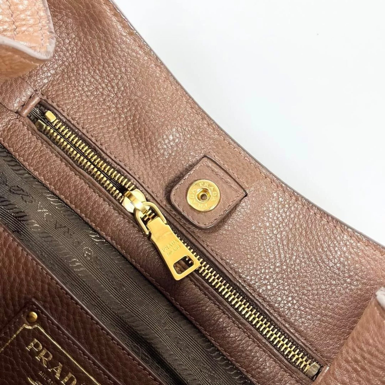 PRADA Brown Leather Tote Bag