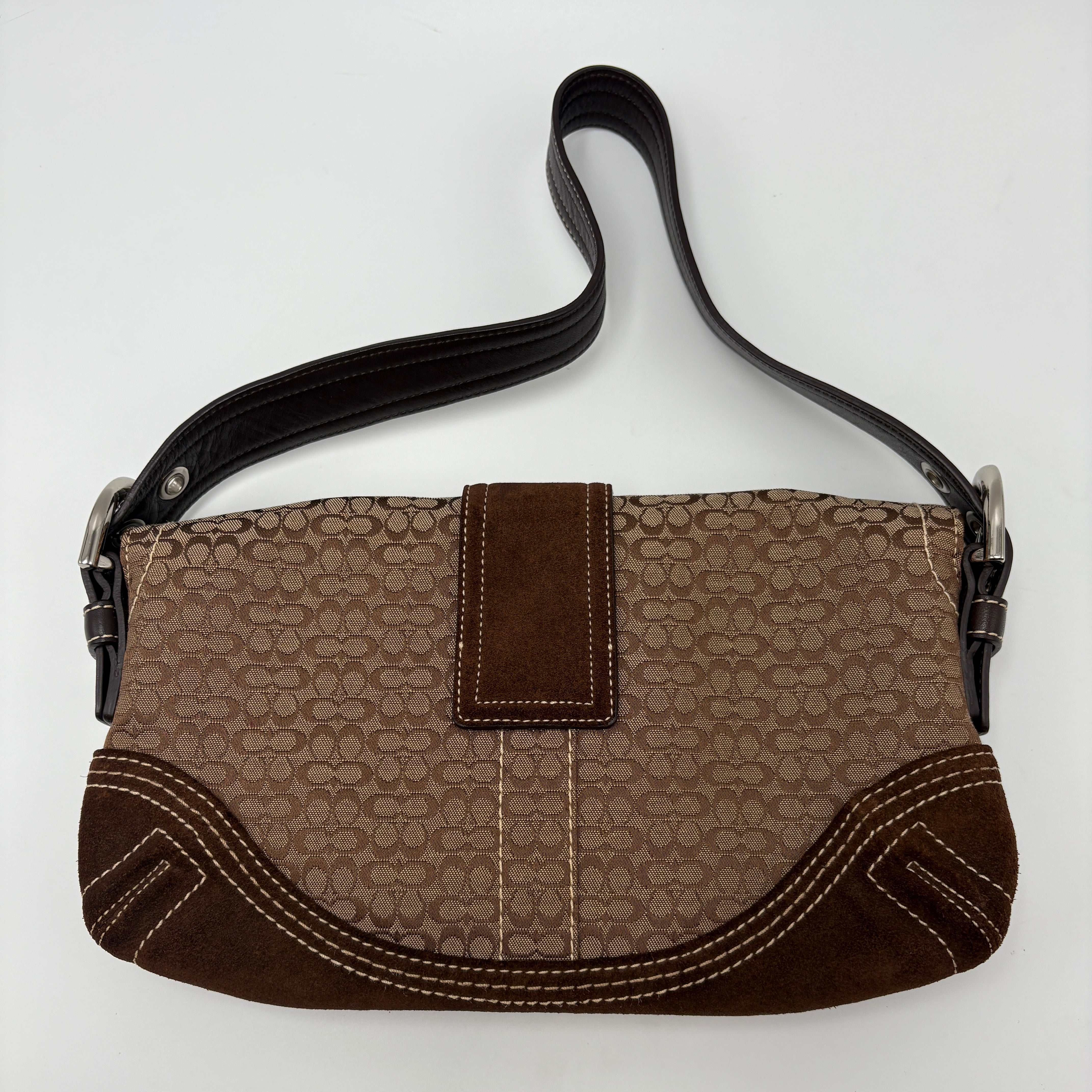 COACH SIGNATURE SUEDE BAG