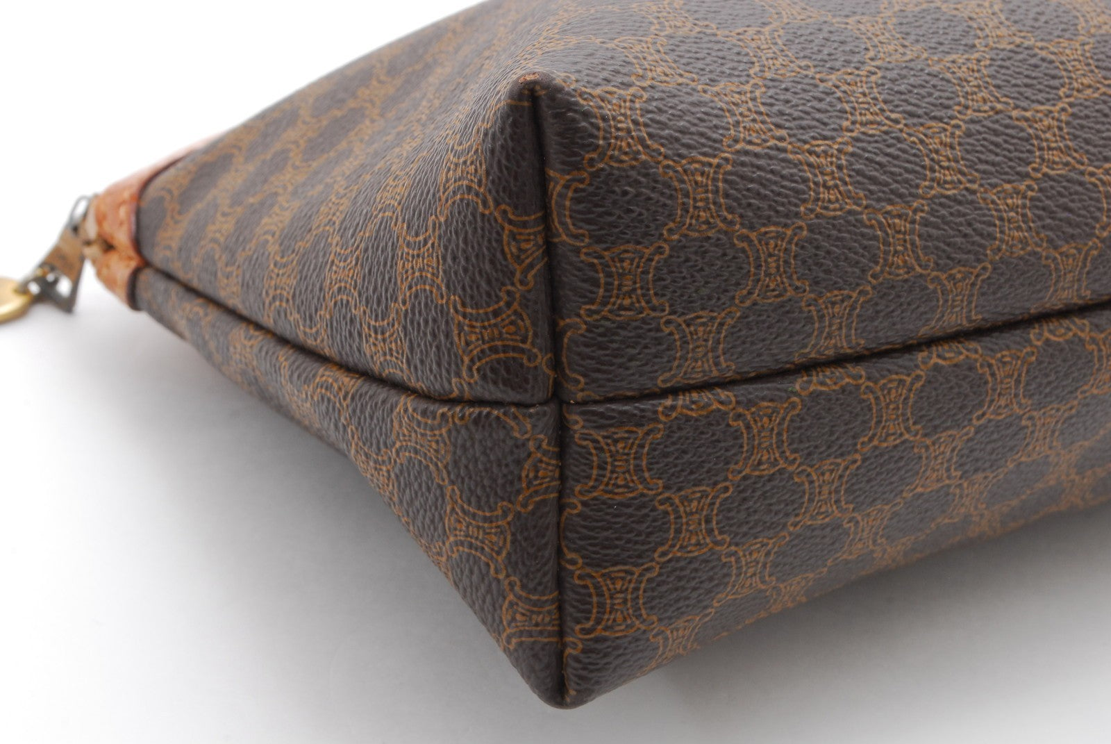 Celine C Charm Clutch Hand Bag - Beige Brown, PVC Leather