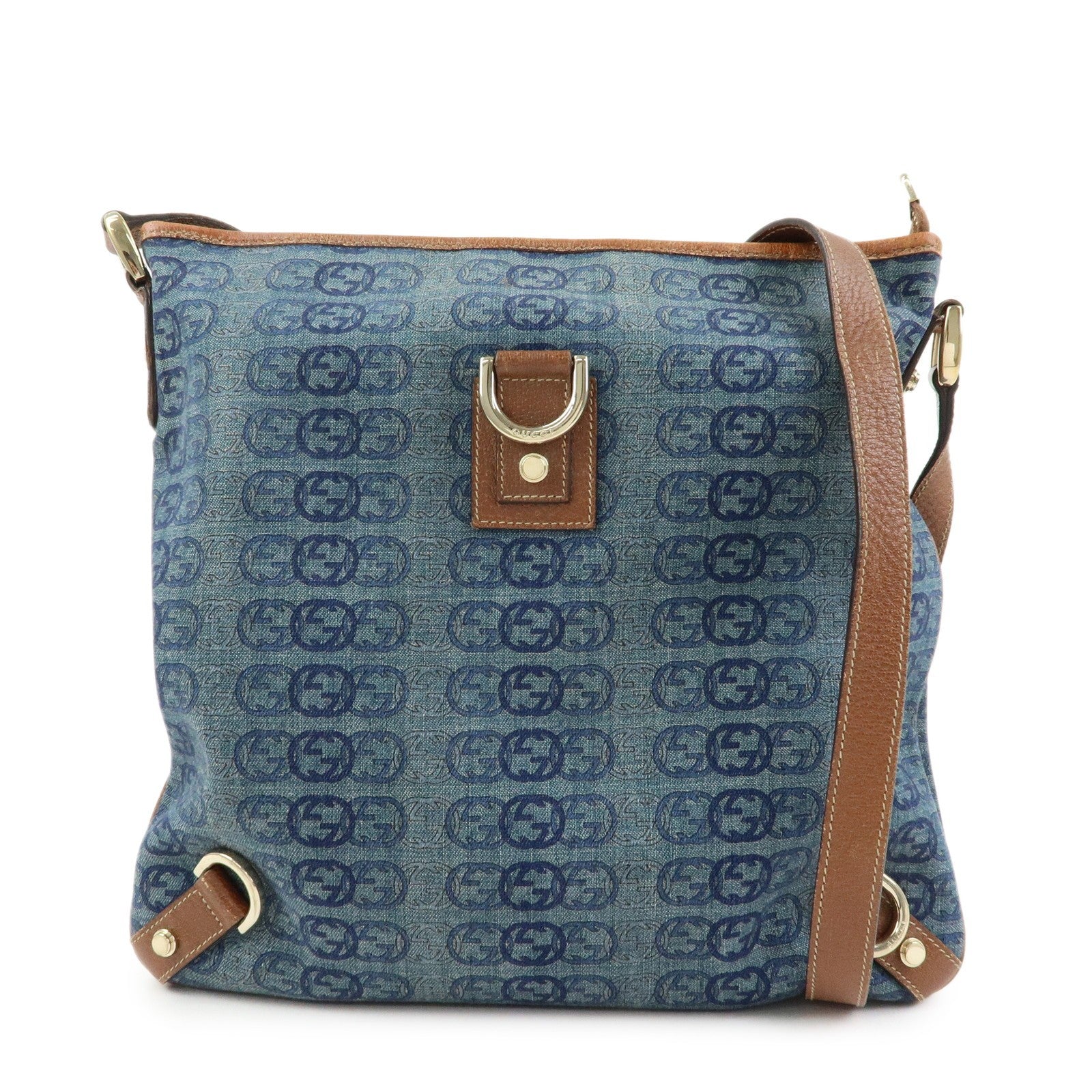 Gucci Abbey Shoulder Bag - Blue, Denim and Leather