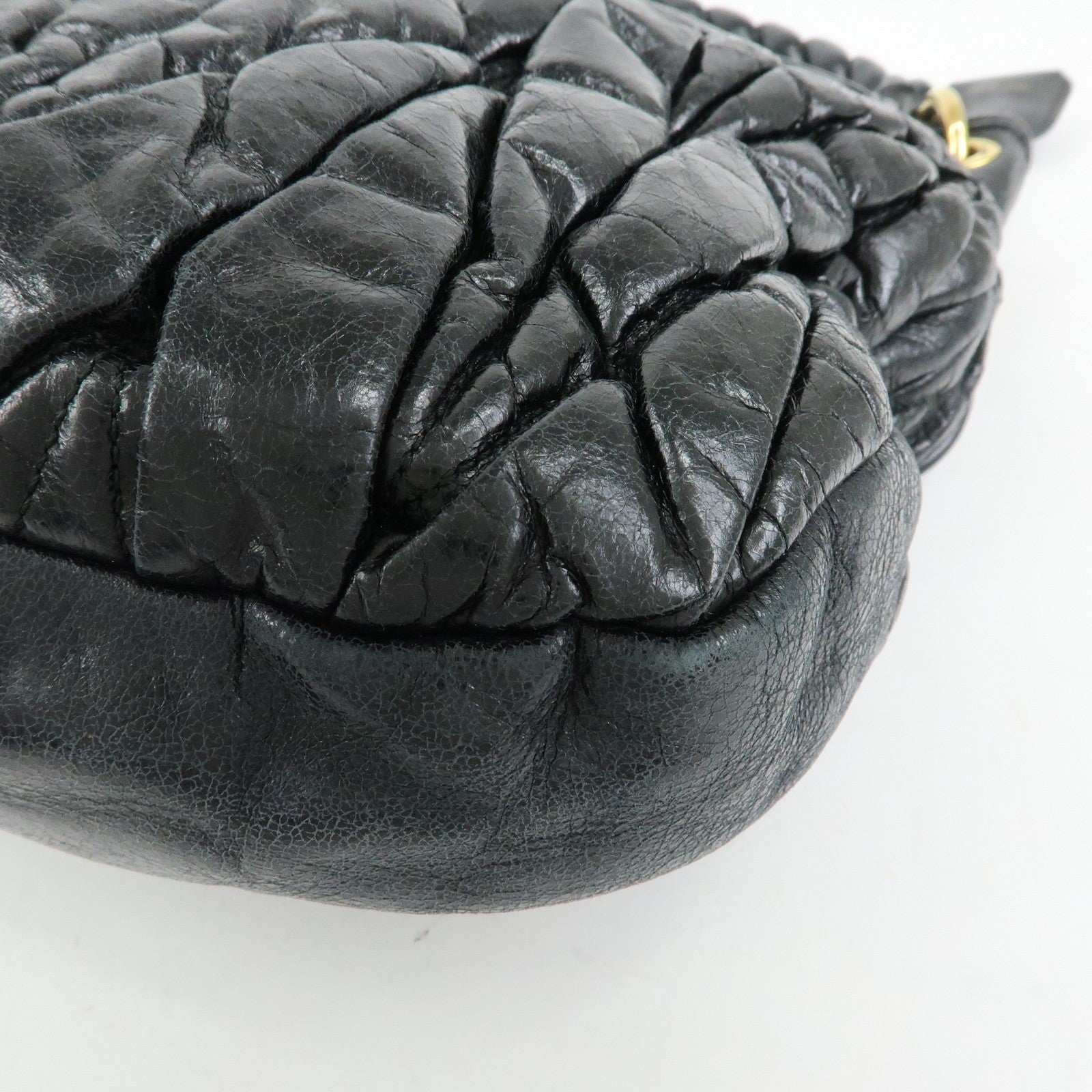 Miu Miu Matelasse Hand Bag - Black, Leather