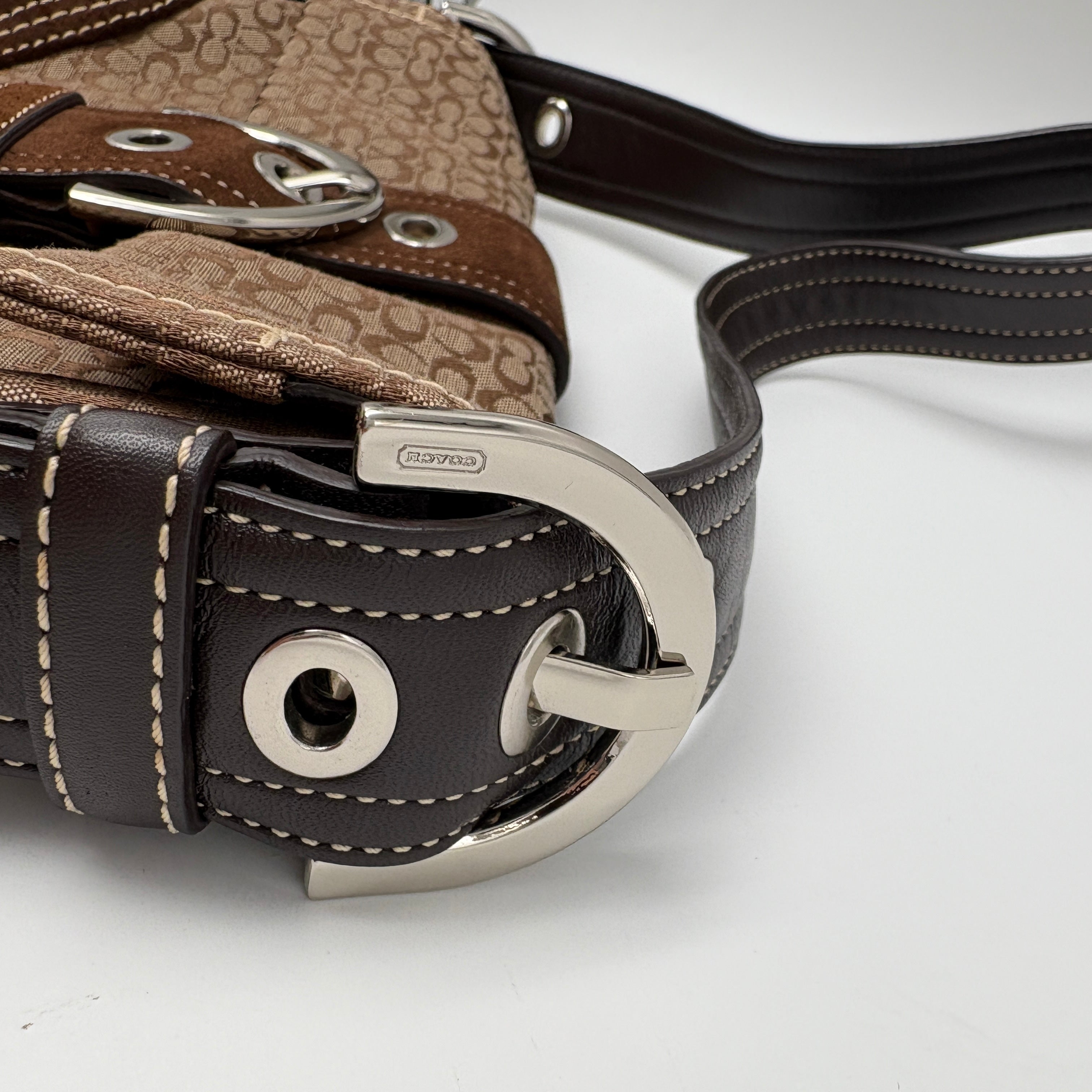 COACH SIGNATURE SUEDE BAG