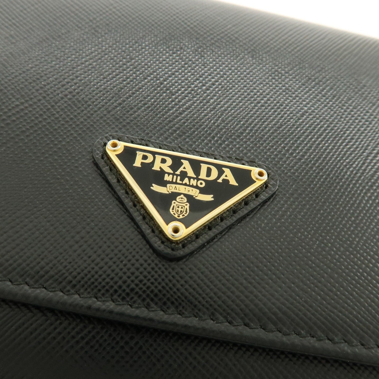 Prada Triangle Logo Wallet - Black, Saffiano Leather
