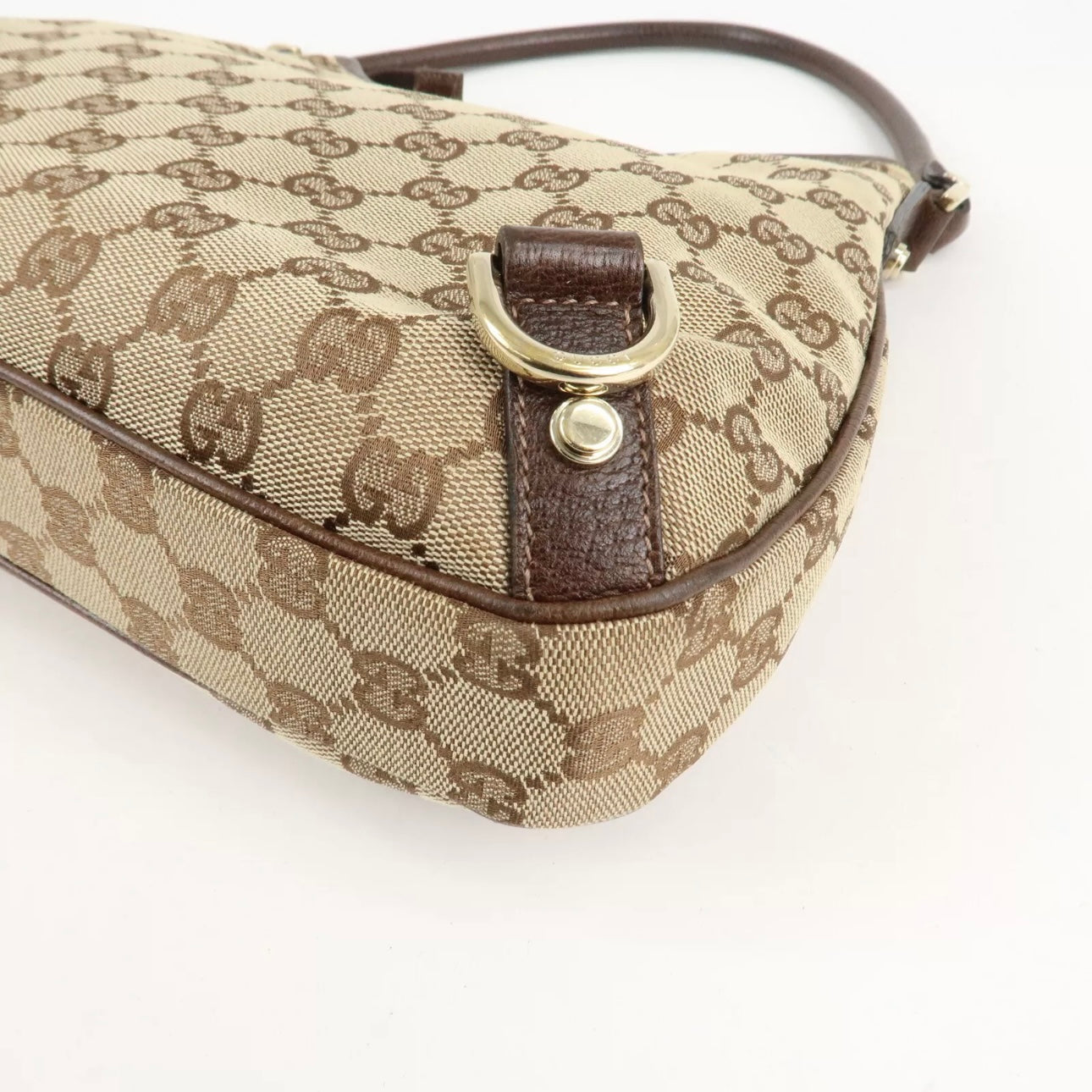 GUCCI Abbey GG Canvas Leather Shoulder Bag