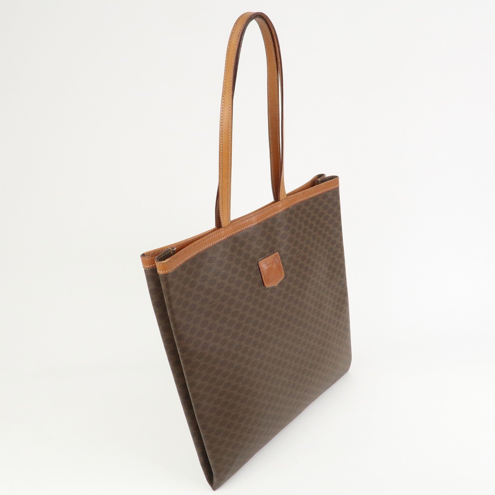 Celine Macadam Tote Bag - Brown, PVC Coated Canvas and Leather