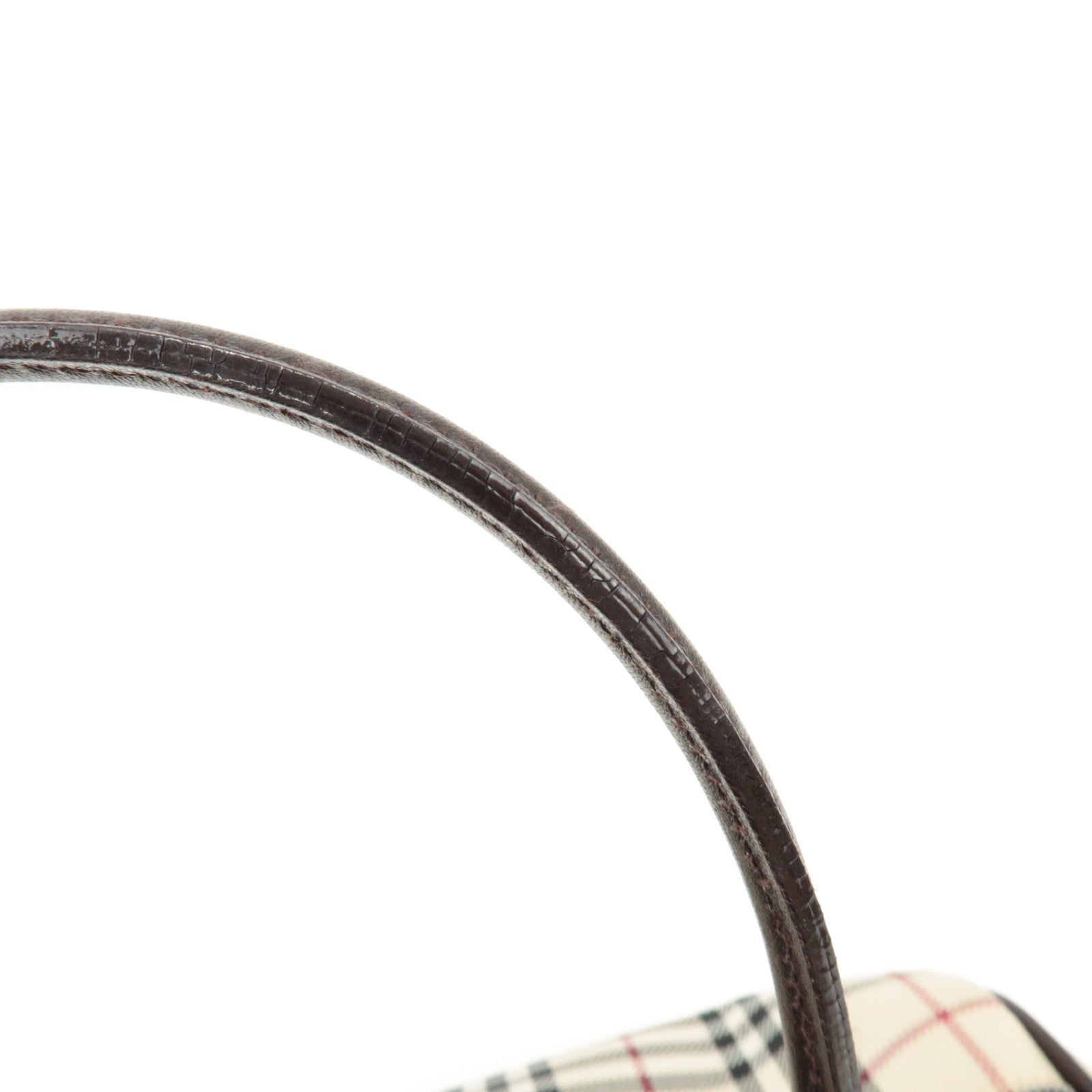 Burberry Nova Plaid Hand Bag - Beige Brown, Leather Canvas