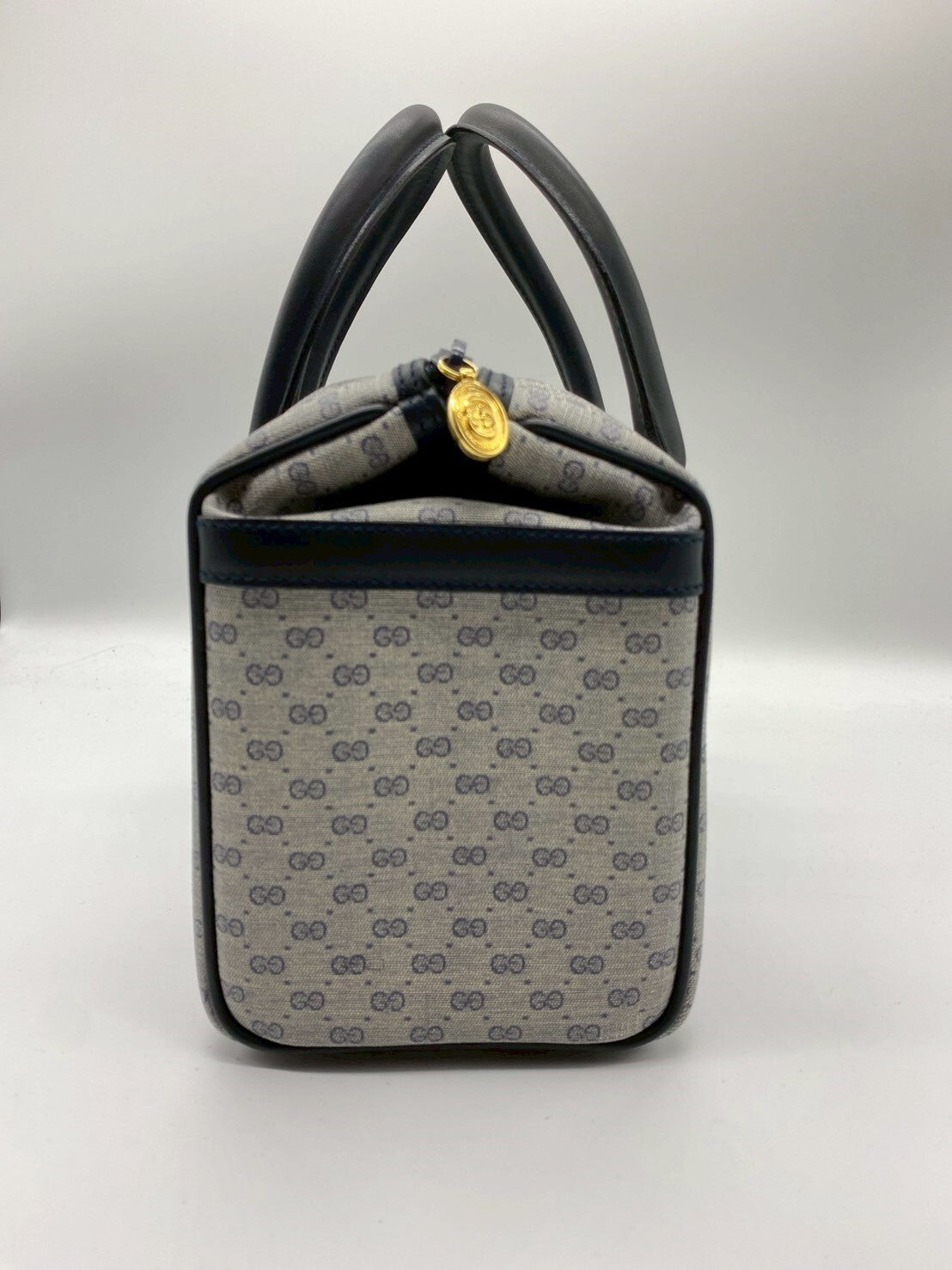 Gucci Micro GG Mini Boston Bag - Navy, PVC