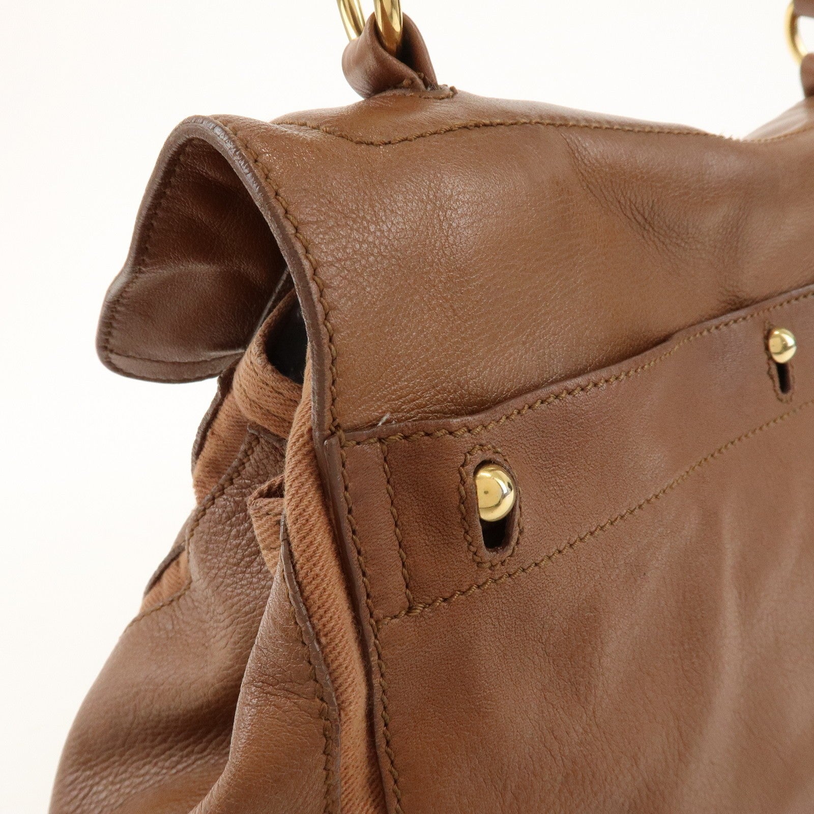 Saint Laurent Muse Two Hand Bag - Brown, Leather Canvas